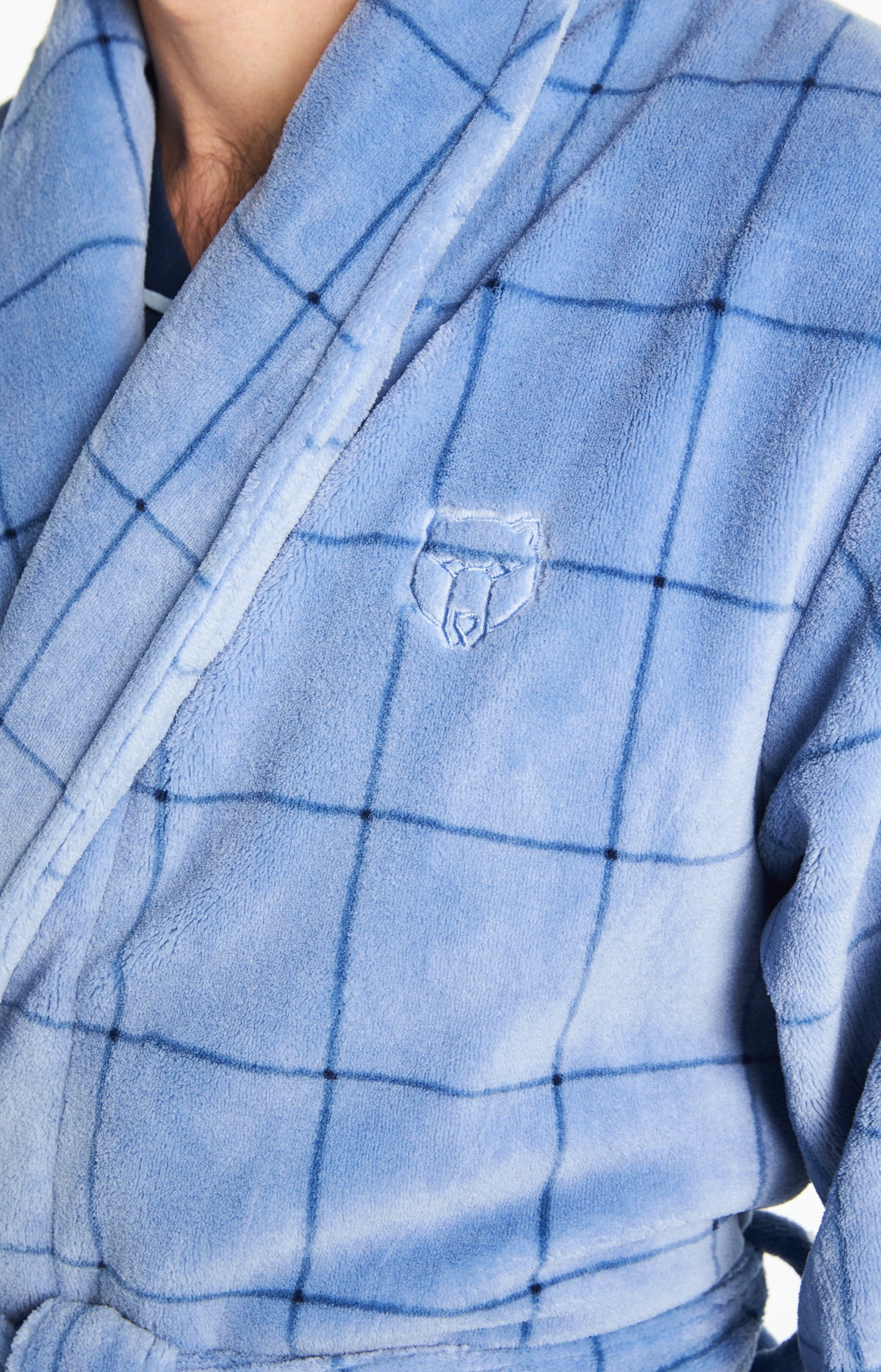 Robe de chambre Homme Carreaux Bleu 4