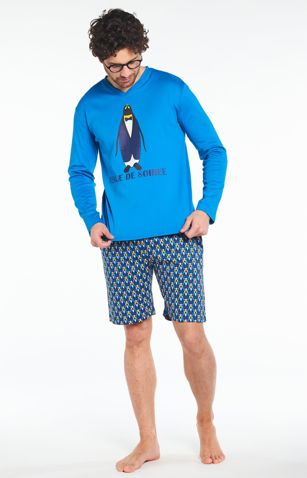 Pyjashort Homme Tenue de Soirée Marine 1