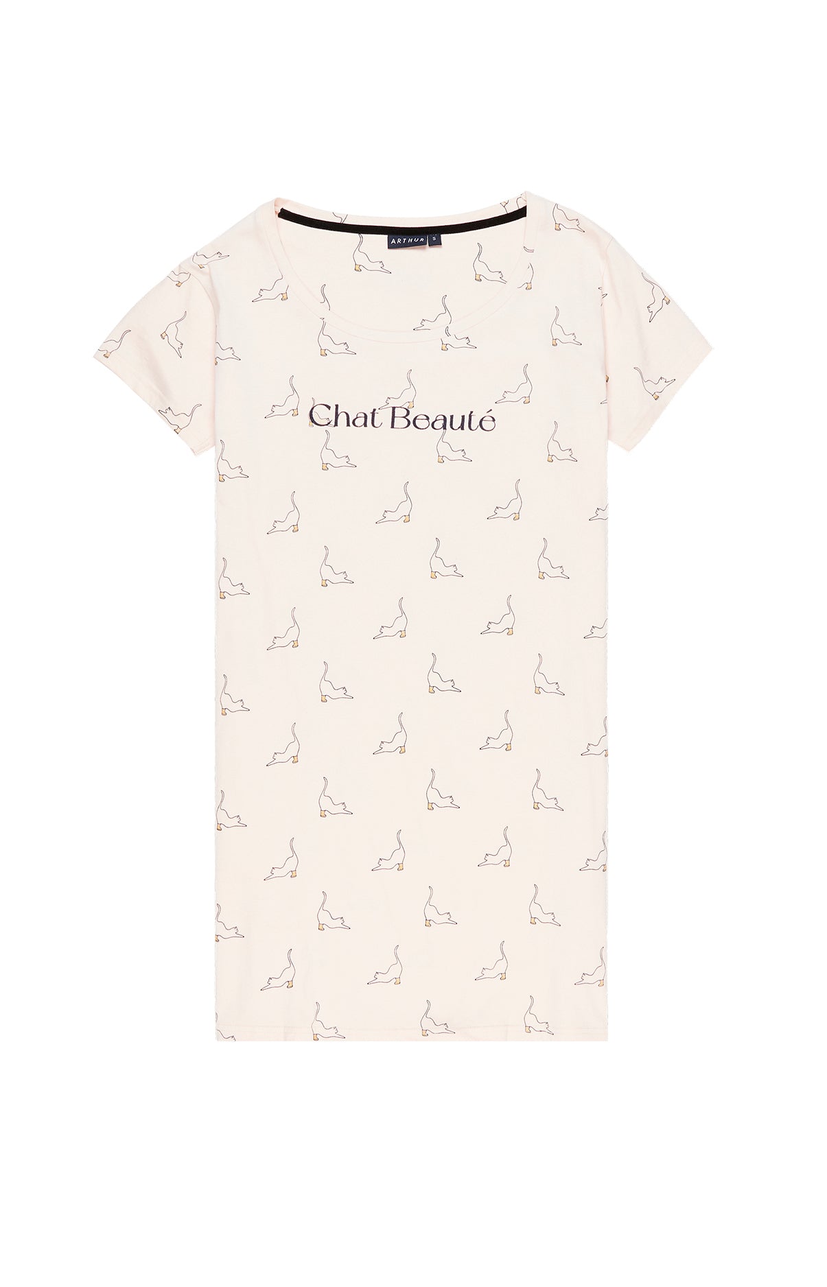 Chemise de Nuit Femme Chat Beauté Rose 3