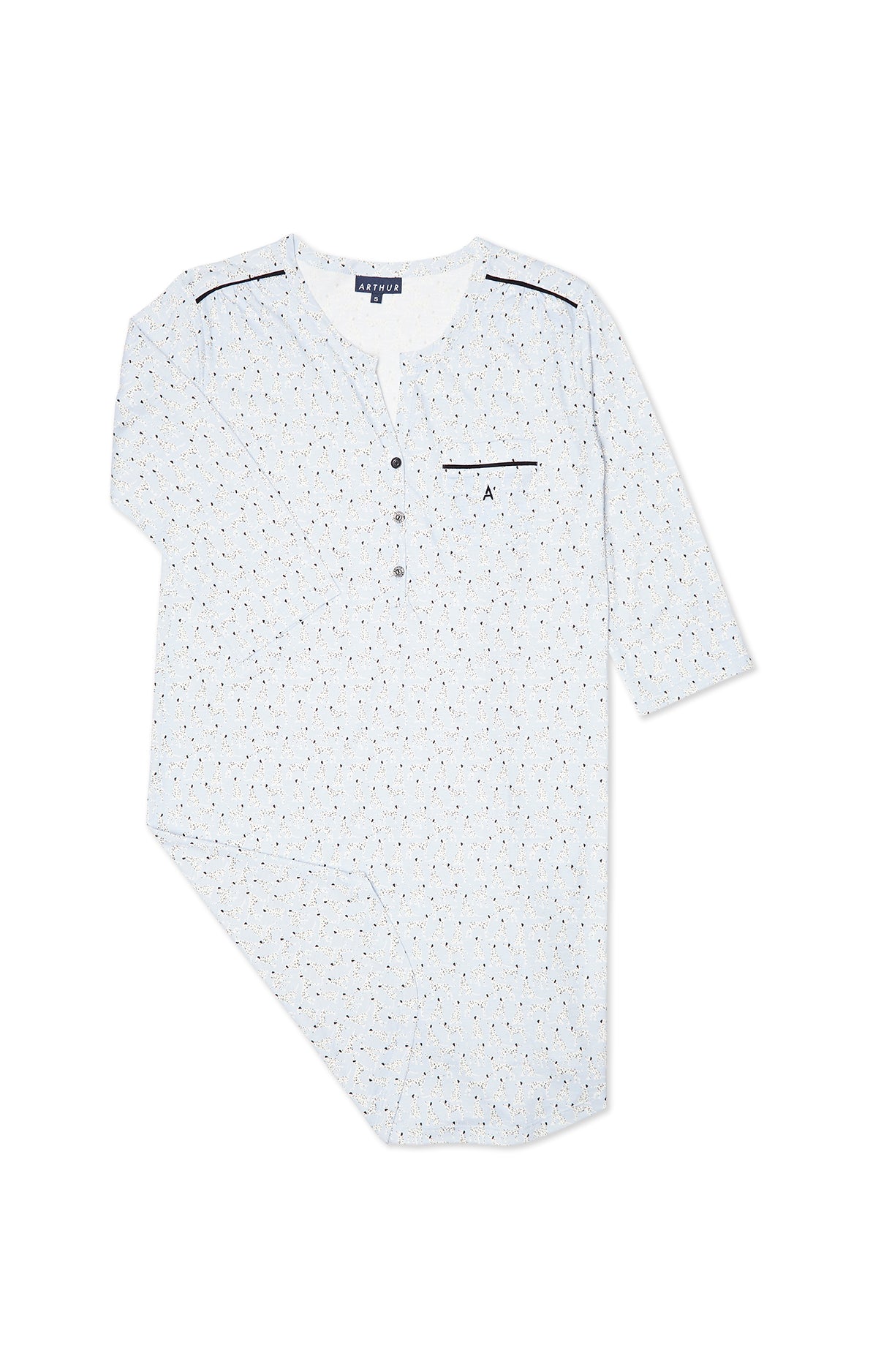 Chemise de Nuit Femme Dalmatien Bleu 3