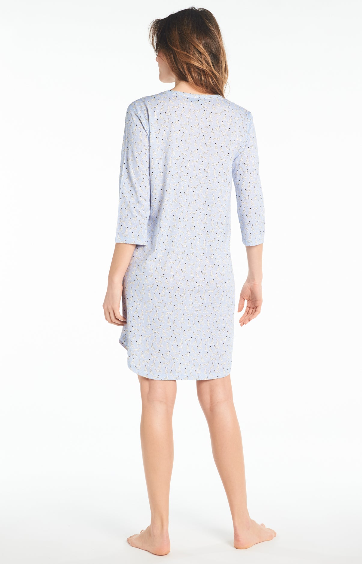 Chemise de Nuit Femme Dalmatien Bleu 5