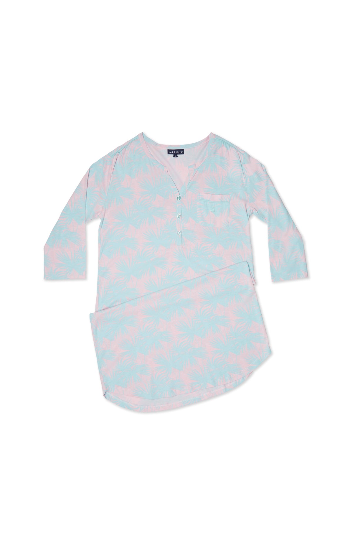 Chemise de nuit Femme Palme Bleu 3