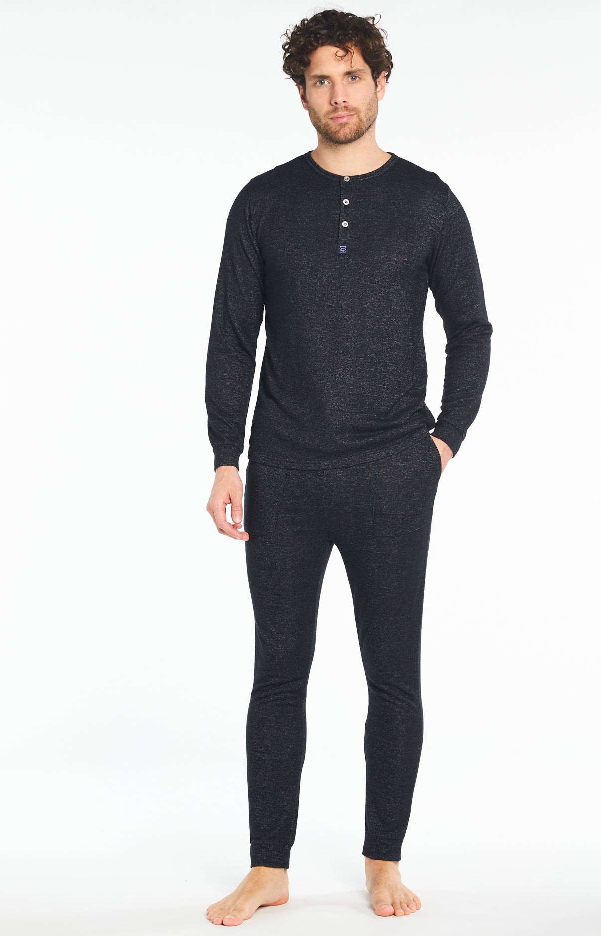 Pyjama long Homme Uni Gris 4