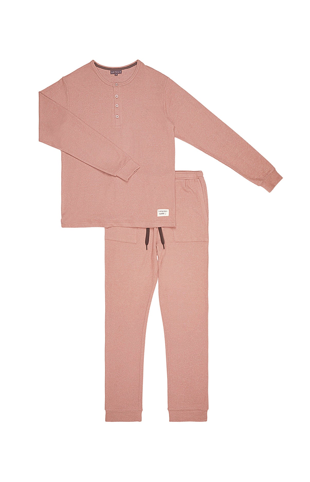 Pyjama long Homme Beige et Marron 4