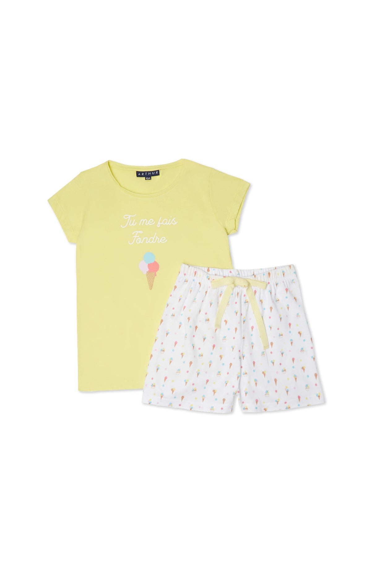 Pyjama court Enfant Icecream Blanc et Ivoire 3