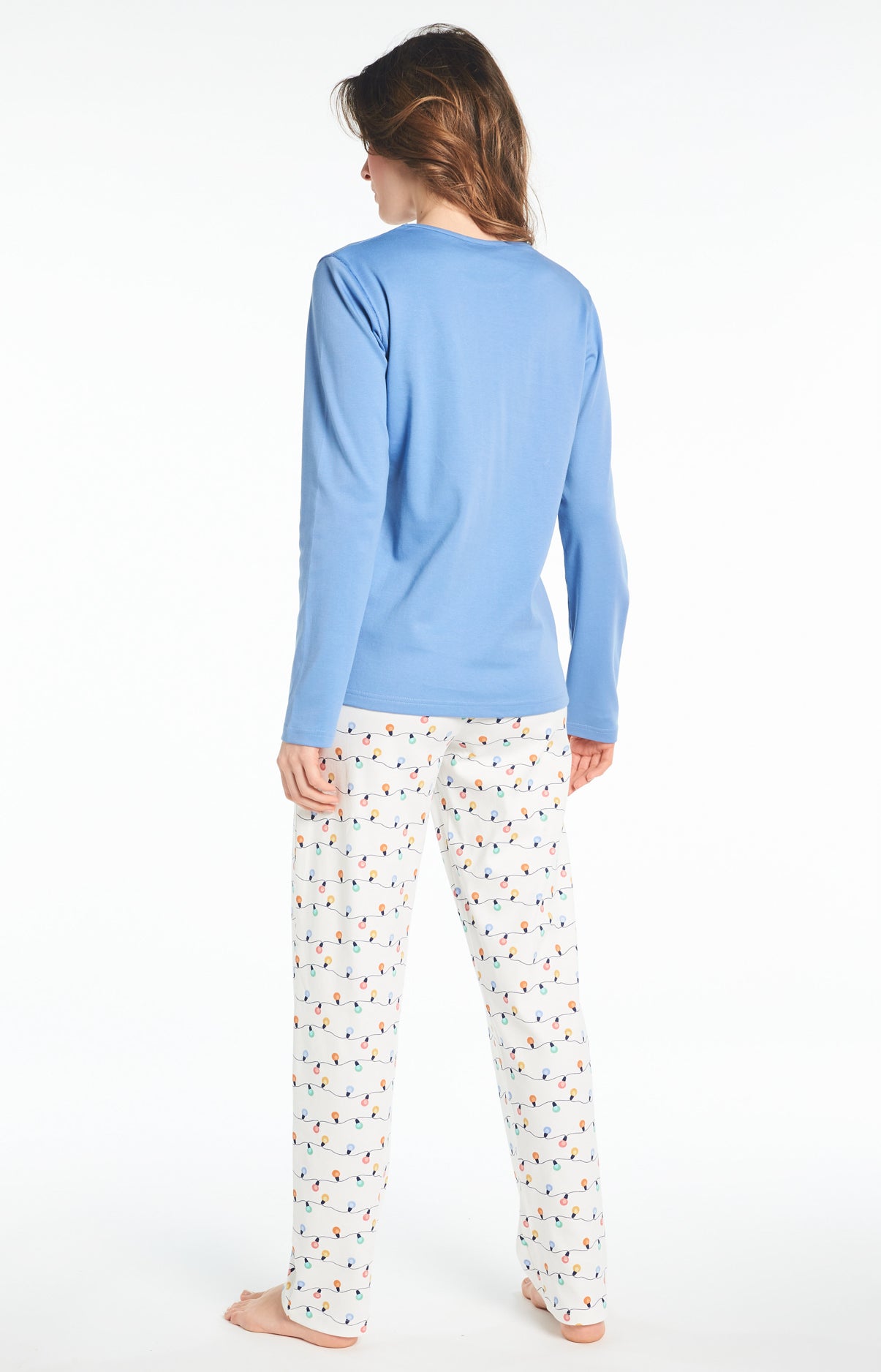 Pyjama long Femme Ampoule Blanc et Ivoire 5