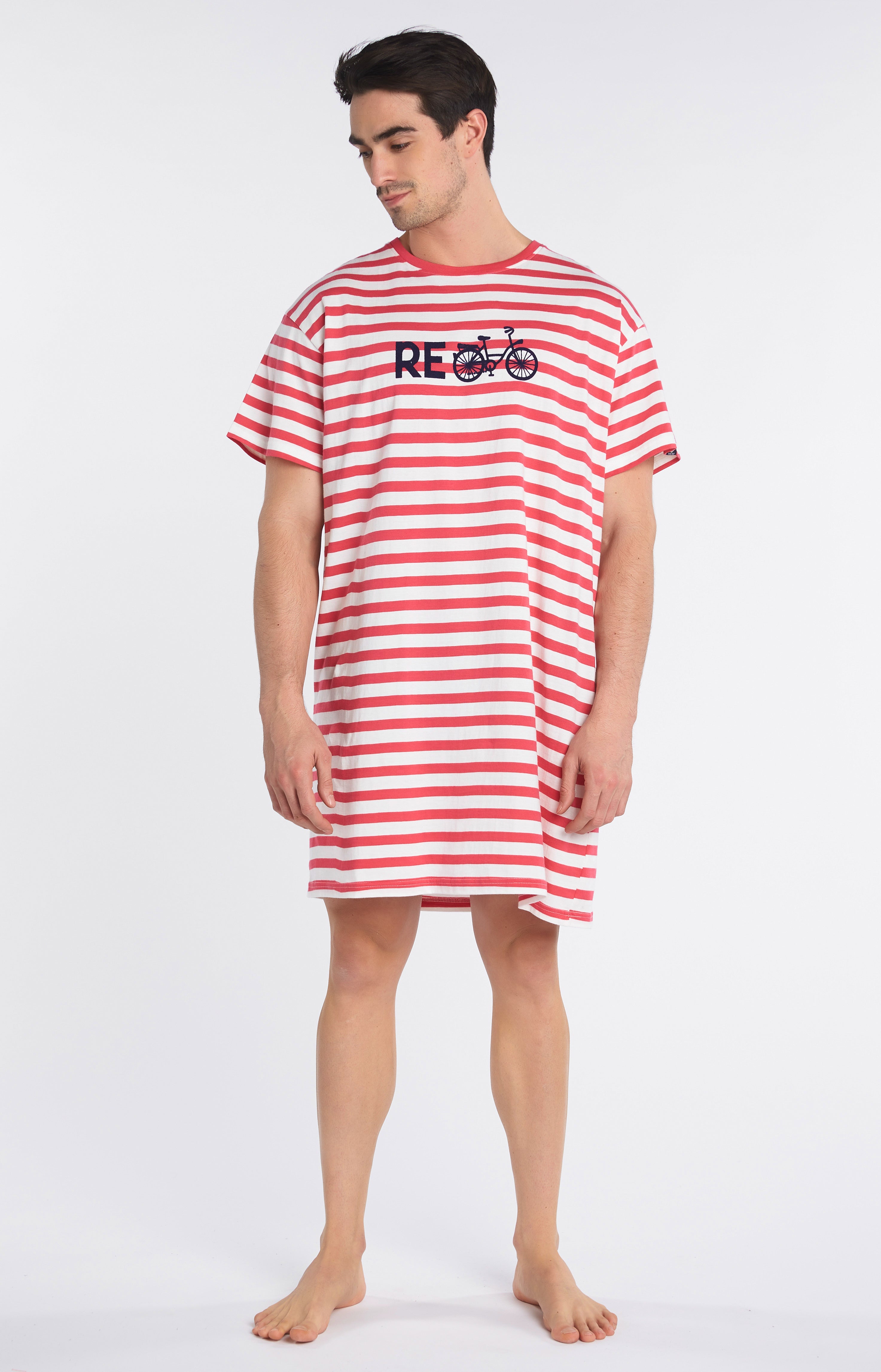 Chemise de nuit Maxi Tee-shirt Homme Recycle Rouge 2