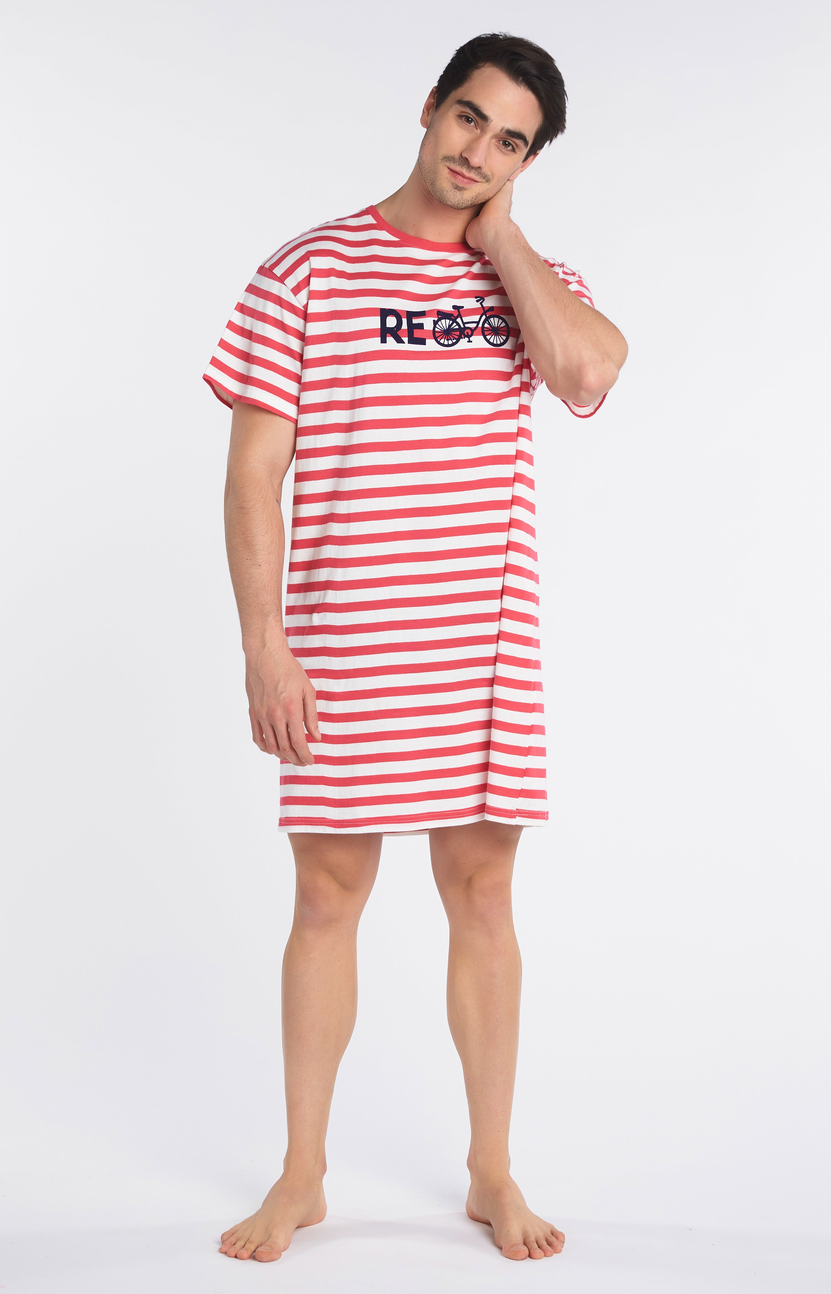 Chemise de nuit Maxi Tee-shirt Homme Recycle Rouge 1