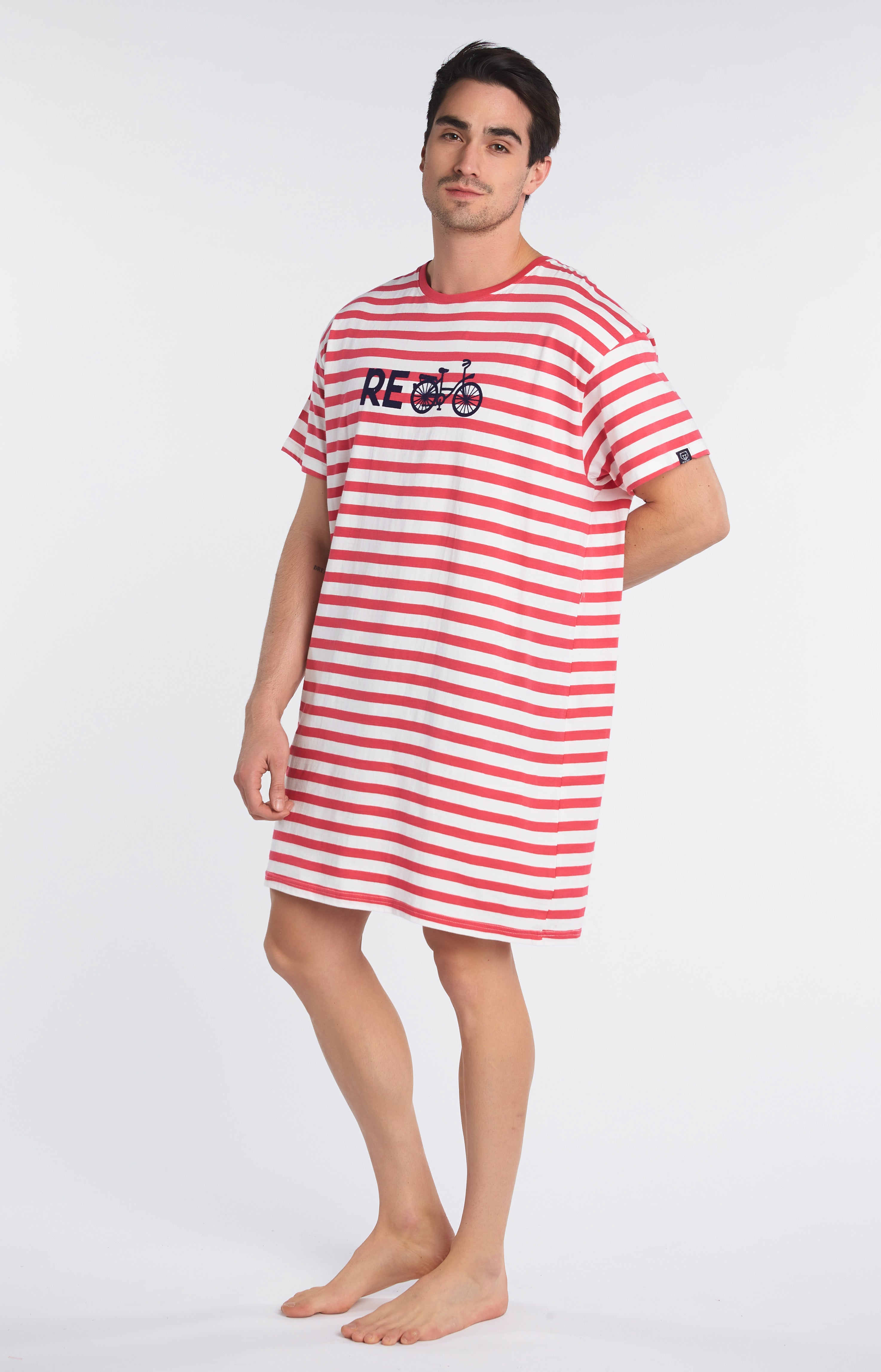 Chemise de nuit Maxi Tee-shirt Homme Recycle Rouge 4