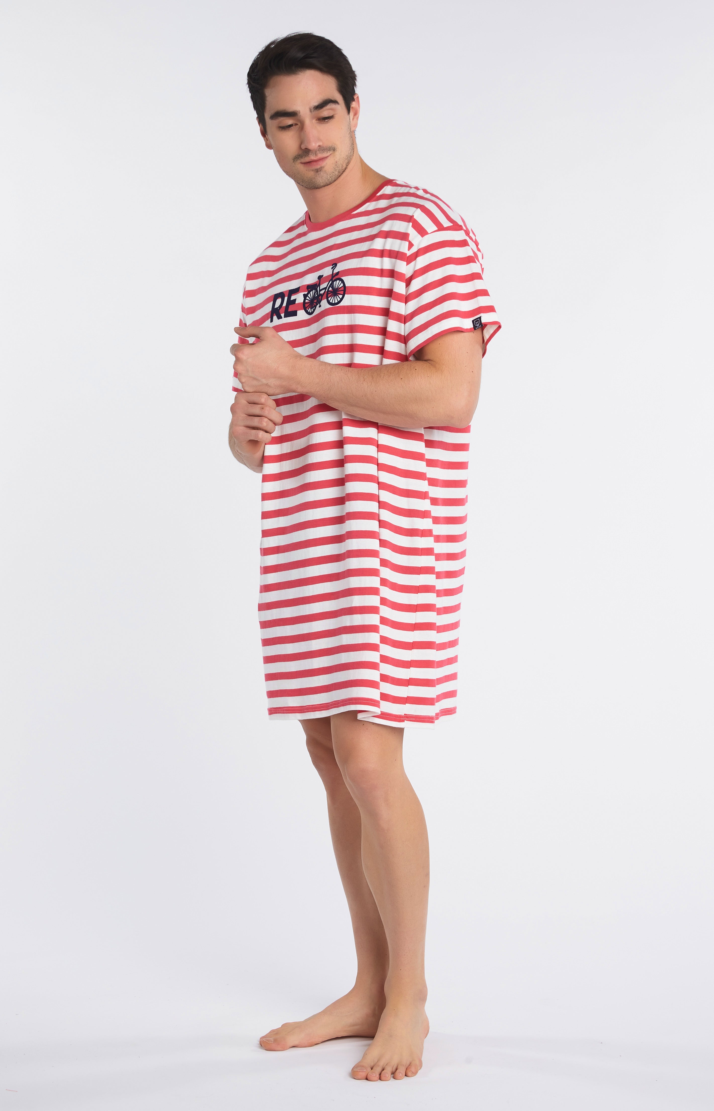 Chemise de nuit Maxi Tee-shirt Homme Recycle Rouge 6