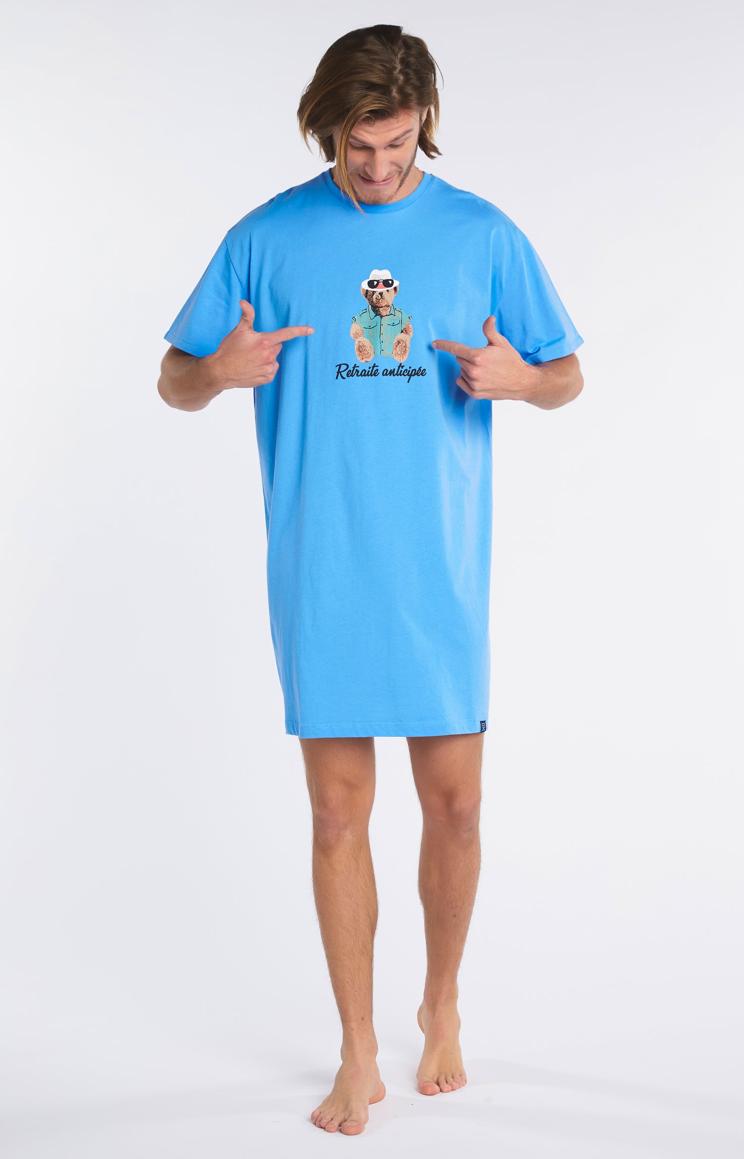 Chemise de nuit Maxi Tee-shirt Homme Teddy Bleu 1
