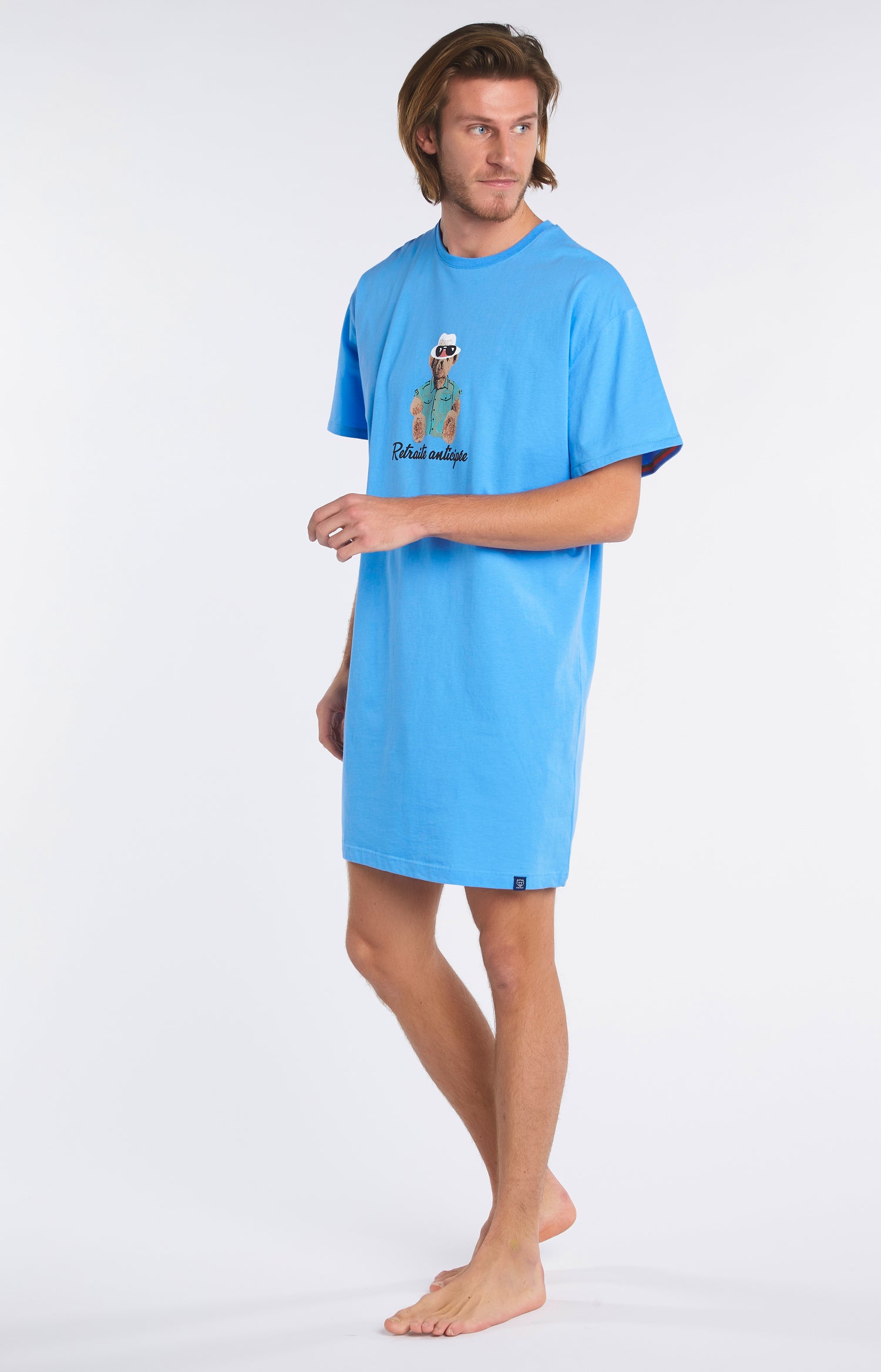 Chemise de nuit Maxi Tee-shirt Homme Teddy Bleu 2