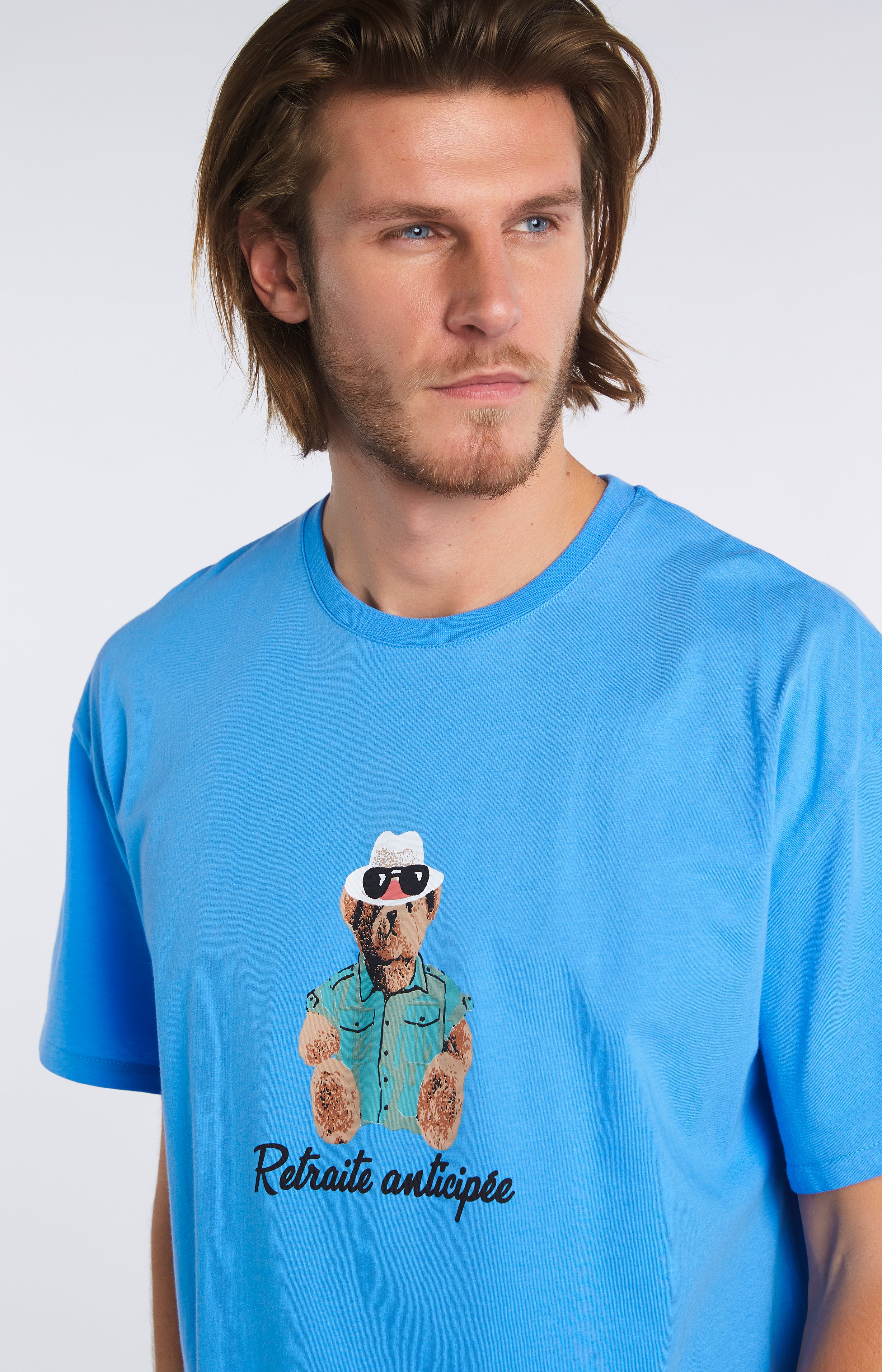 Chemise de nuit Maxi Tee-shirt Homme Teddy Bleu 5