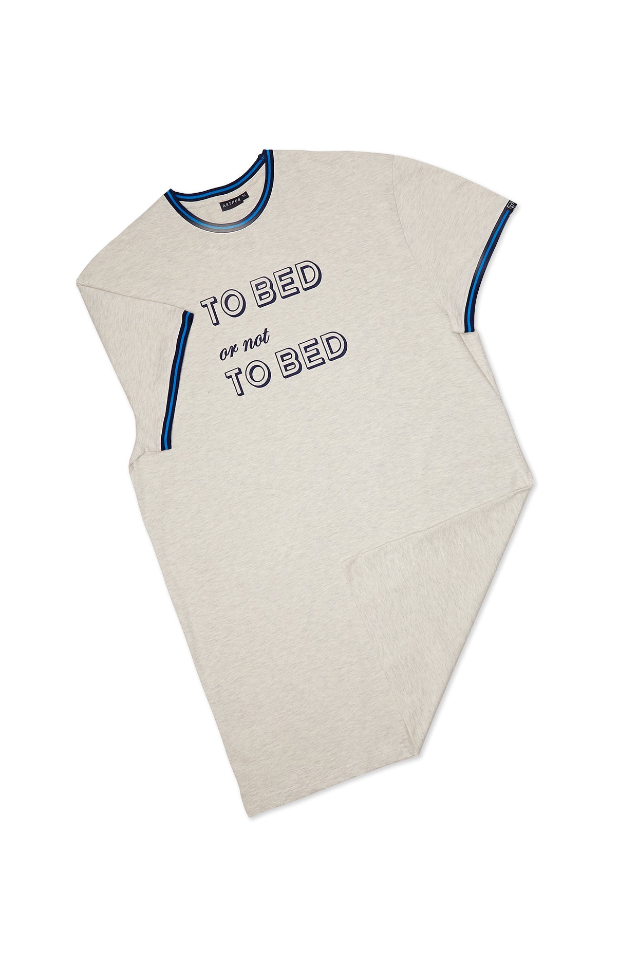 Chemise de nuit Maxi Tee-shirt Homme Bed or not to Bed Blanc et Ivoire 3