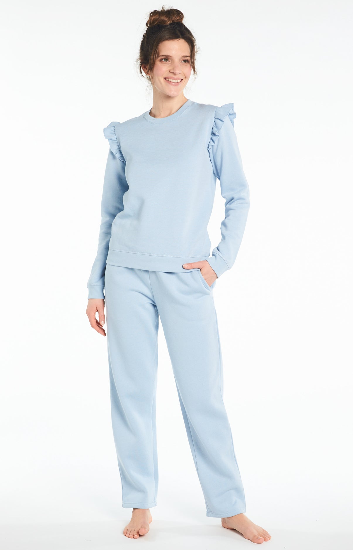 Pantalon Uni Femme Bleu 6