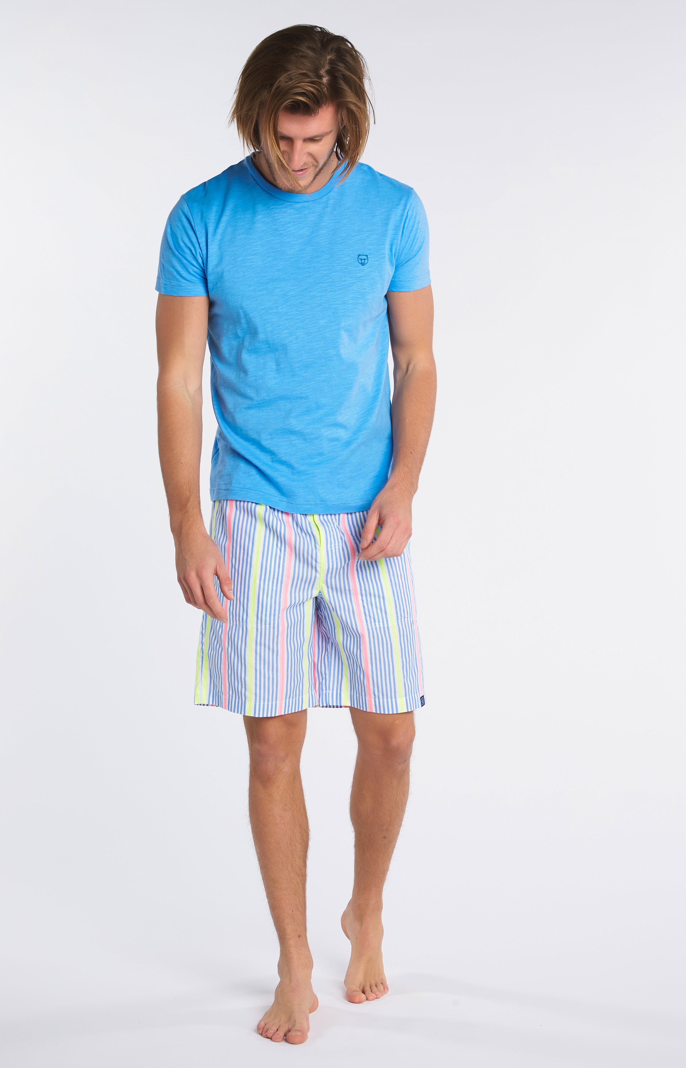 Tee-shirt Homme uni Bleu 32