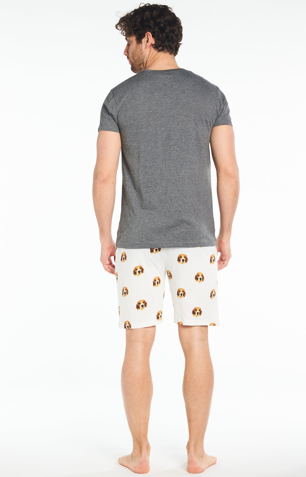 Pyjashort Homme Beagle Blanc et Ivoire 6