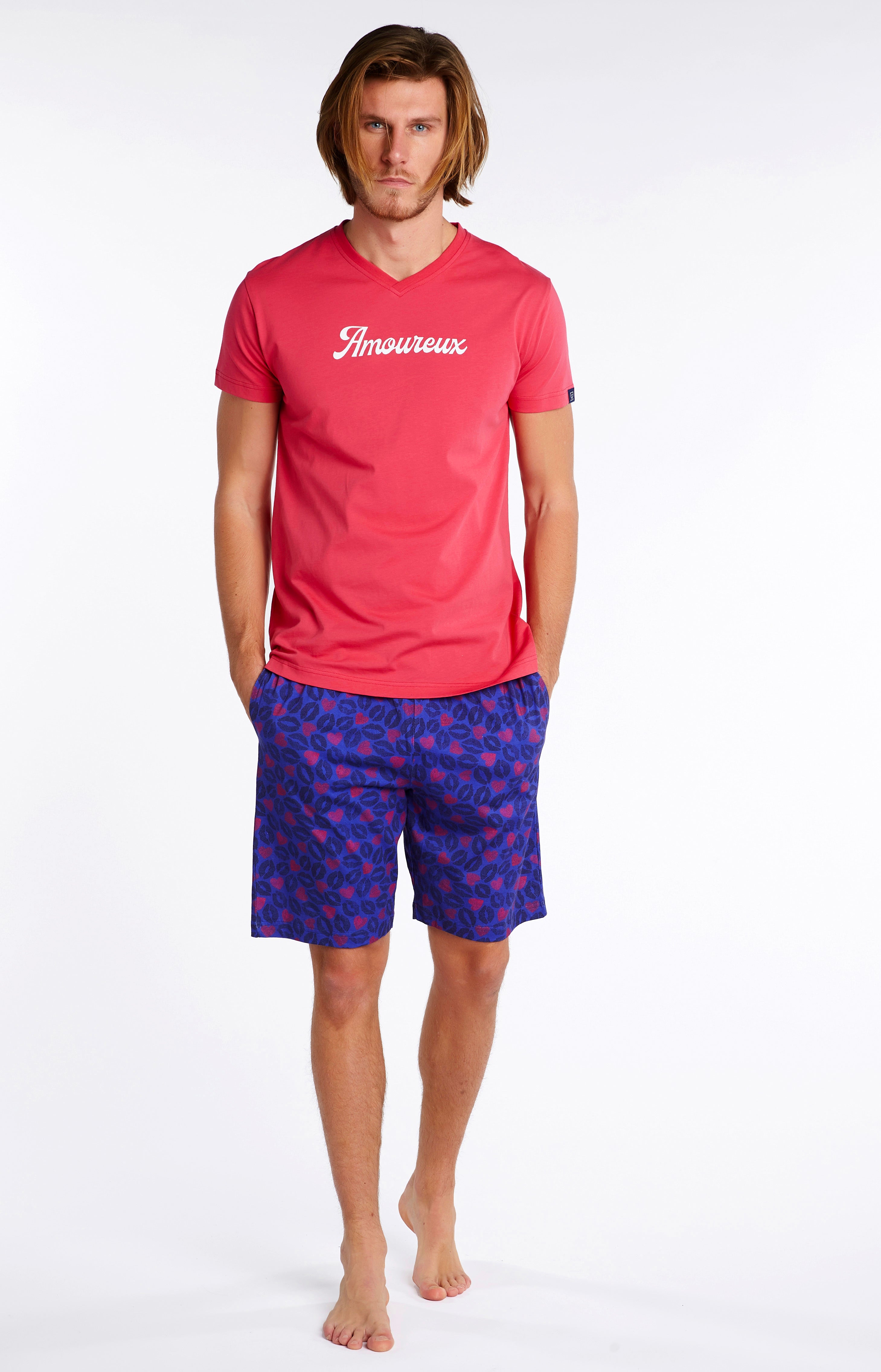 Pyjashort Homme Bisous Marine 1