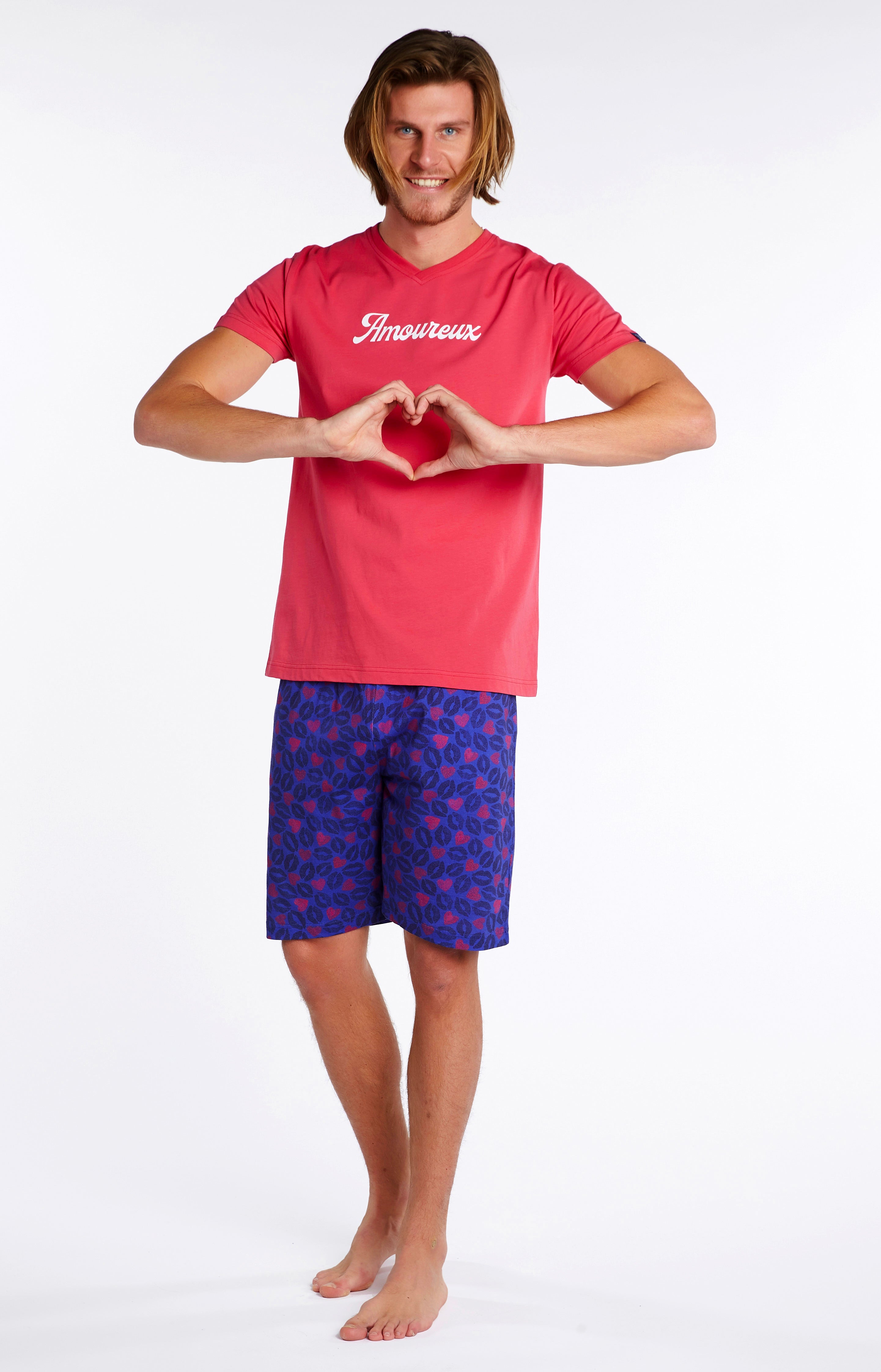 Pyjashort Homme Bisous Marine 2