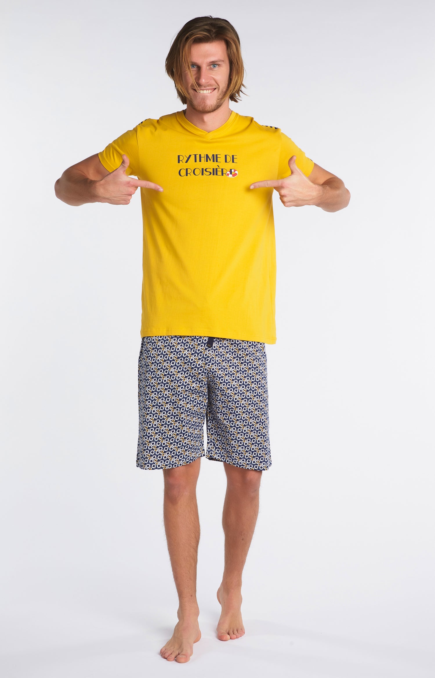 Pyjashort Homme Bouée Marine 1