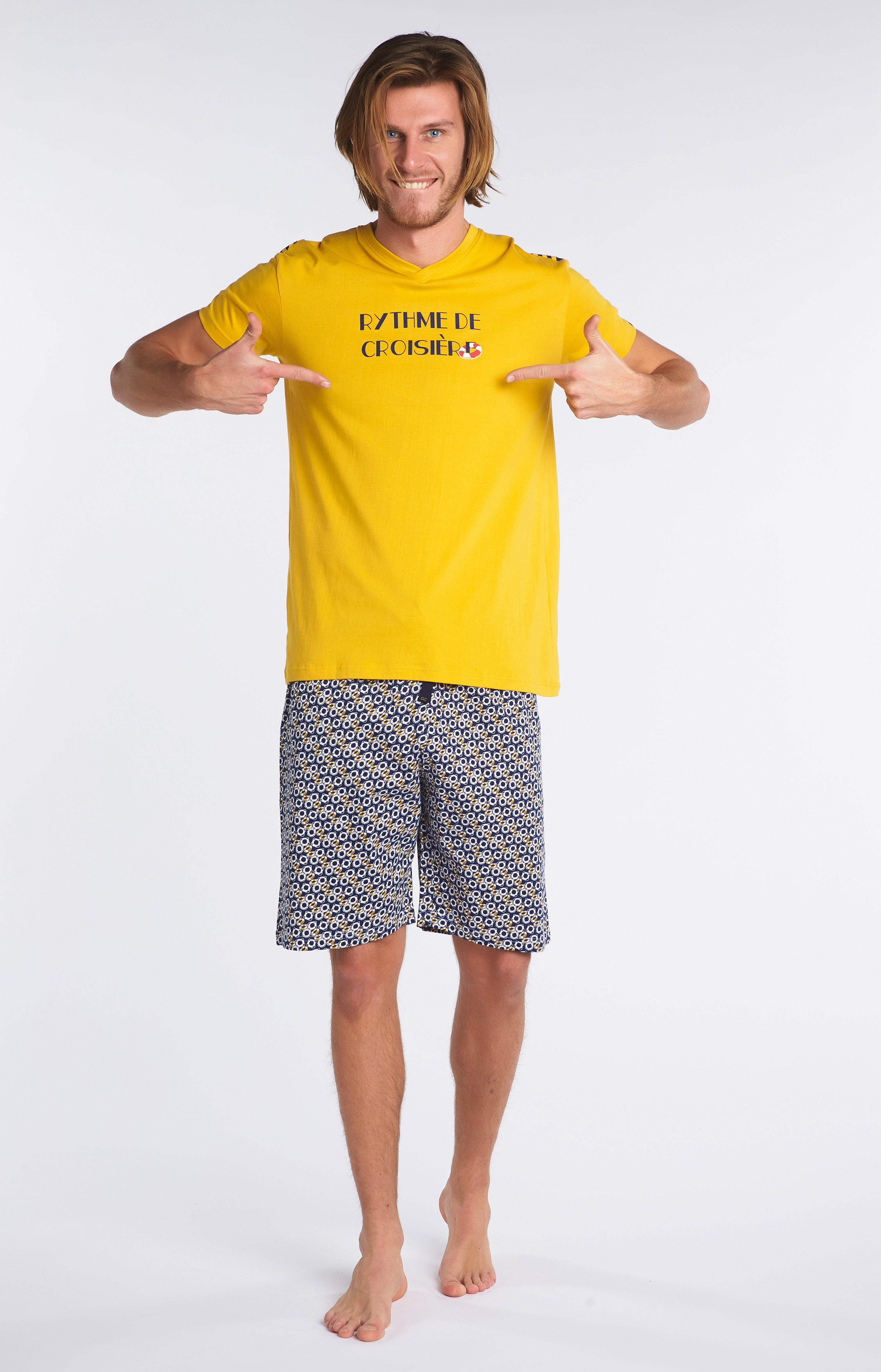 Pyjashort Homme Bouée Marine 1