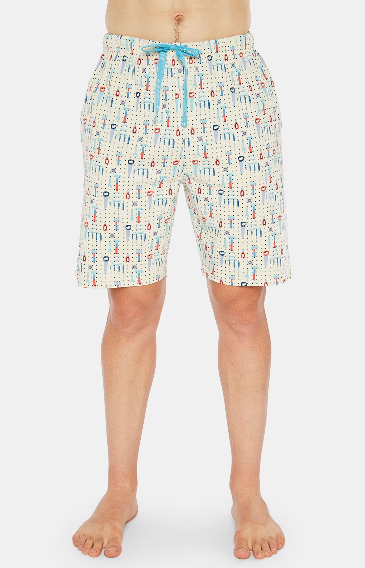 Pyjashort Homme Bricolage Blanc et Ivoire 5