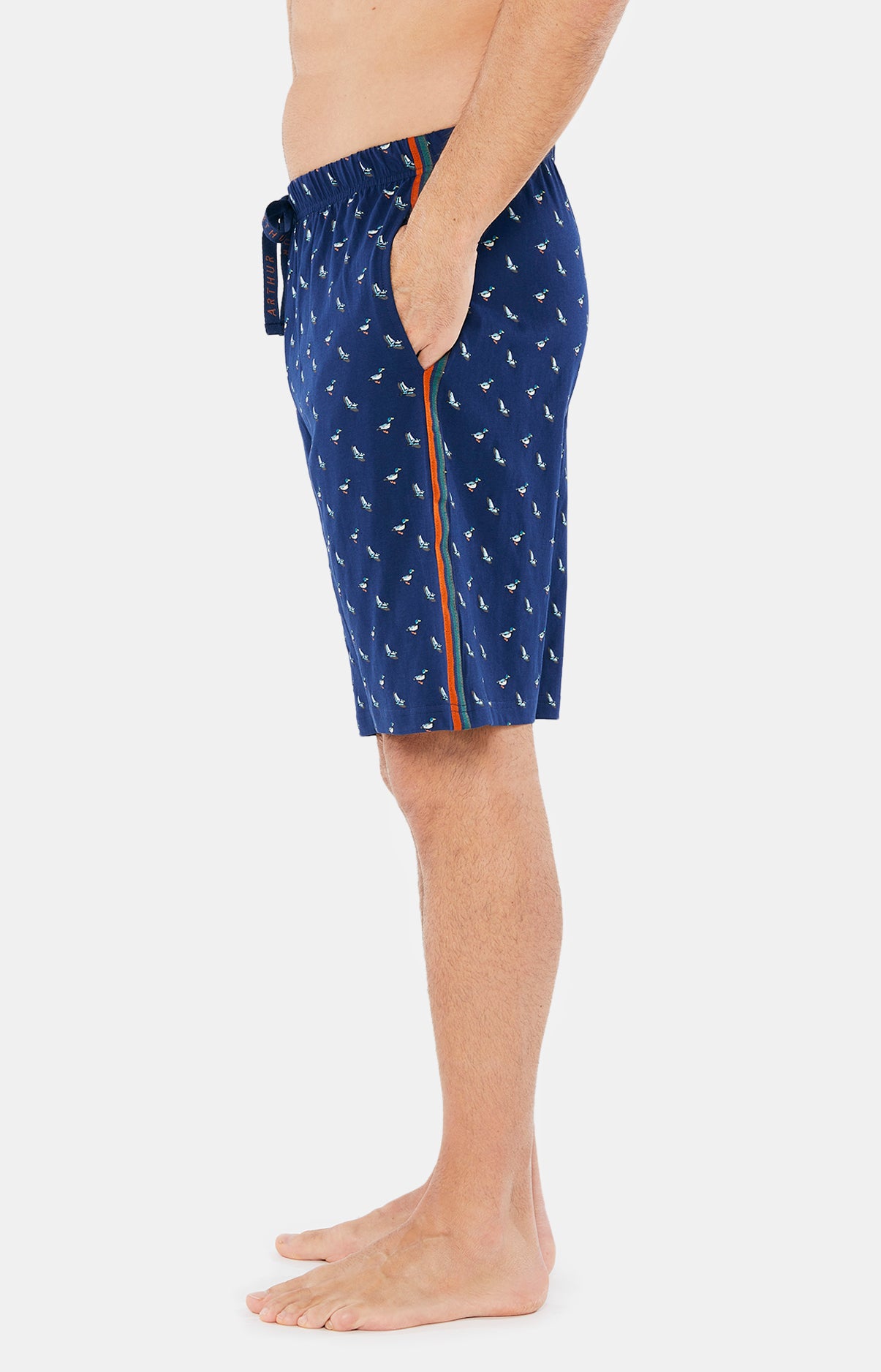 Pyjashort Homme Col Marine et Orange 5