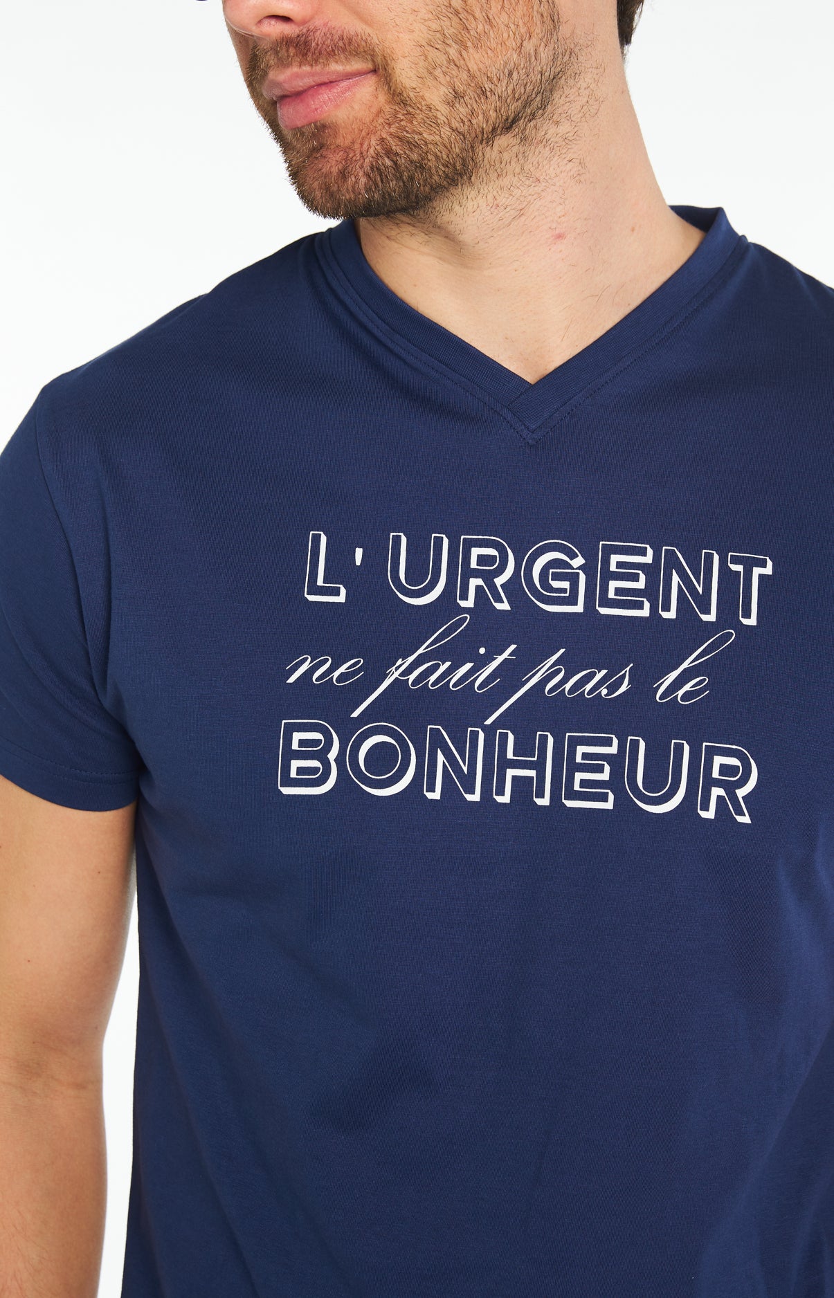 Pyjashort Homme Urgent ne fait pas Bonheur Marine 4
