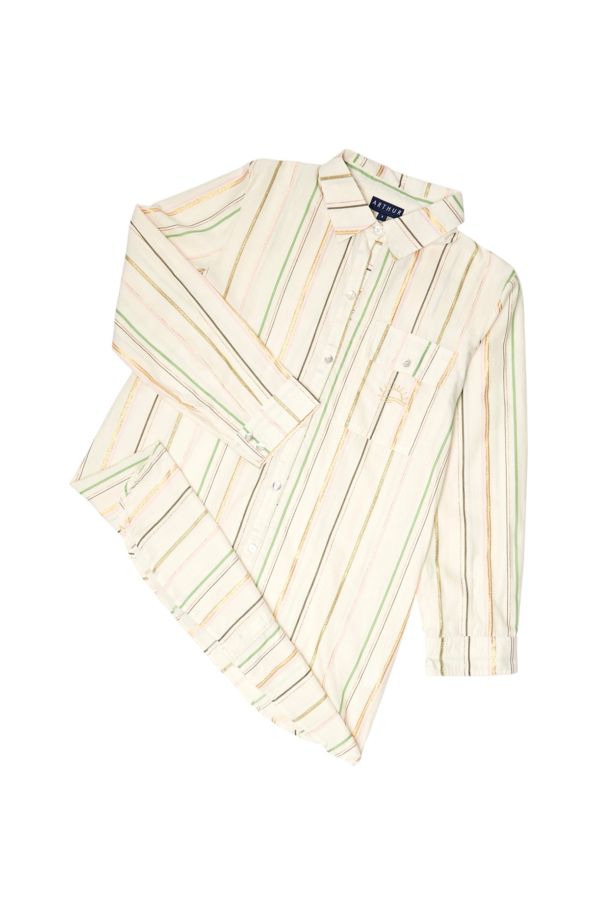 Robe Chemise Femme Rayé Sunset Blanc et Ivoire 3
