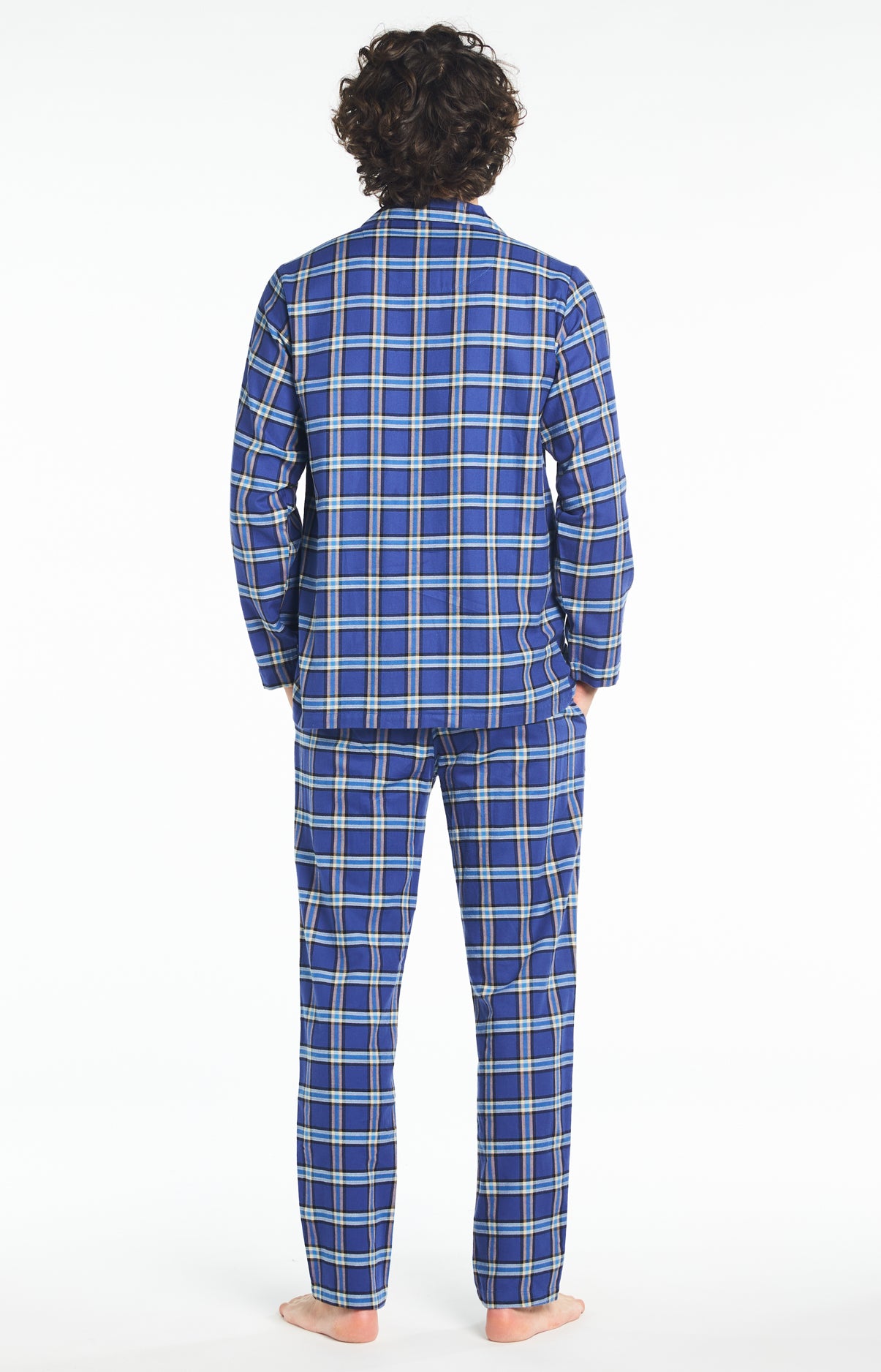 Pyjama long boutonné Homme Soirée Marine 5