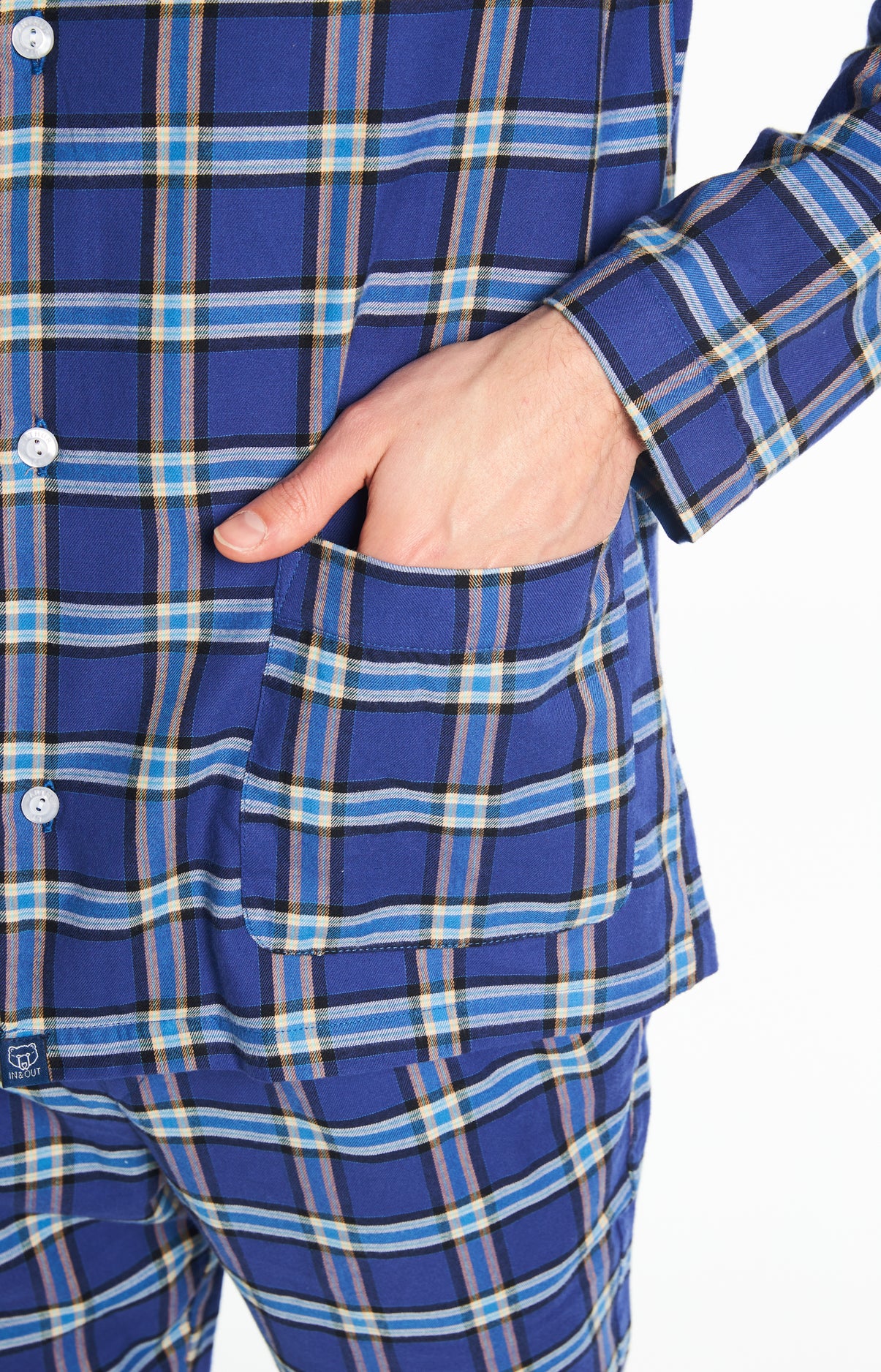 Pyjama long boutonné Homme Soirée Marine 2