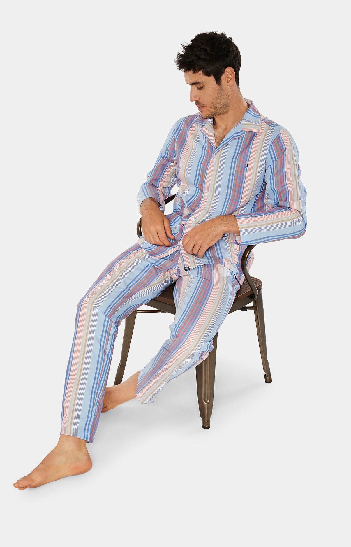 Pyjama homme velours rayé