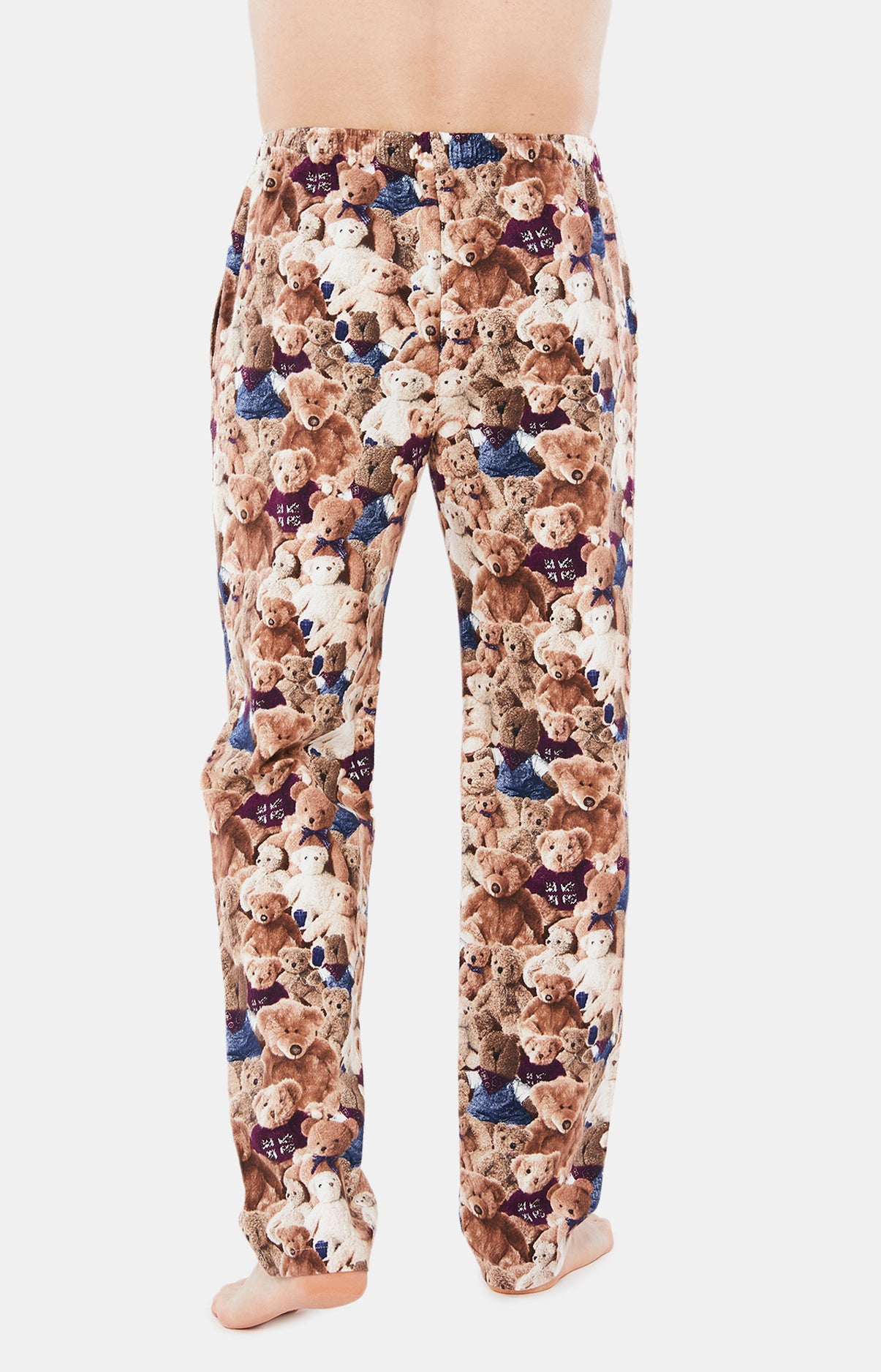 Pyjama long boutonné Homme Teddy Beige et Marron 5
