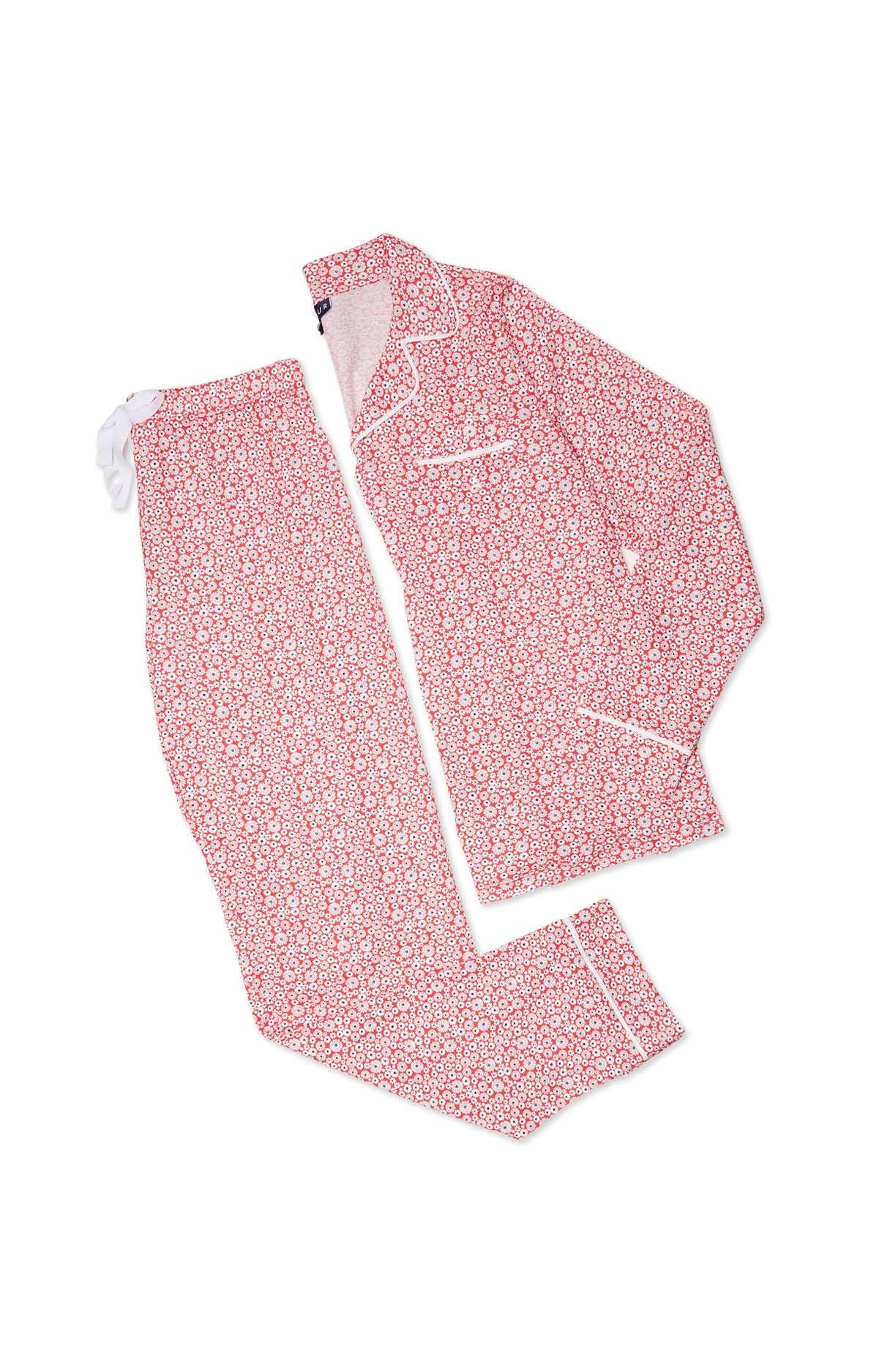 Pyjama long Femme Marguerite Rouge 3