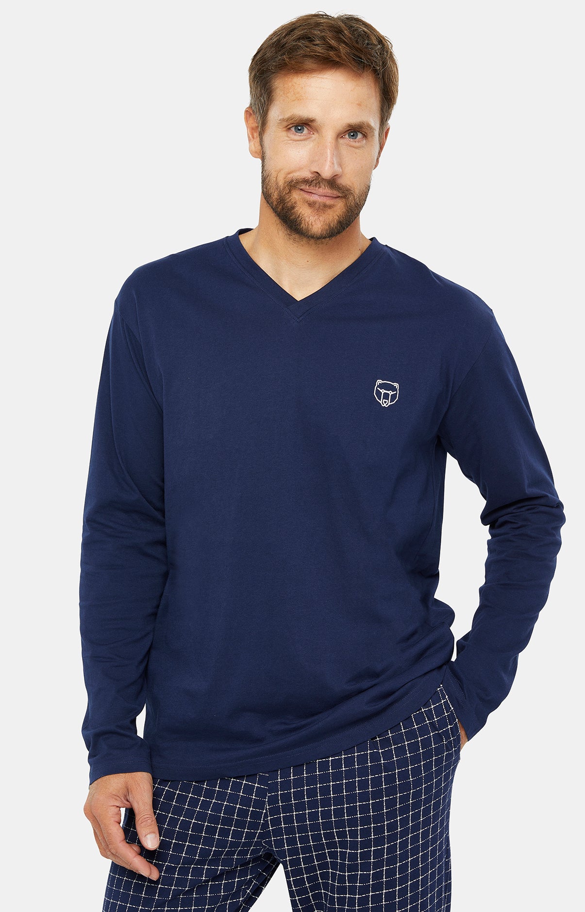 Pyjama long Homme Classique Marine 5