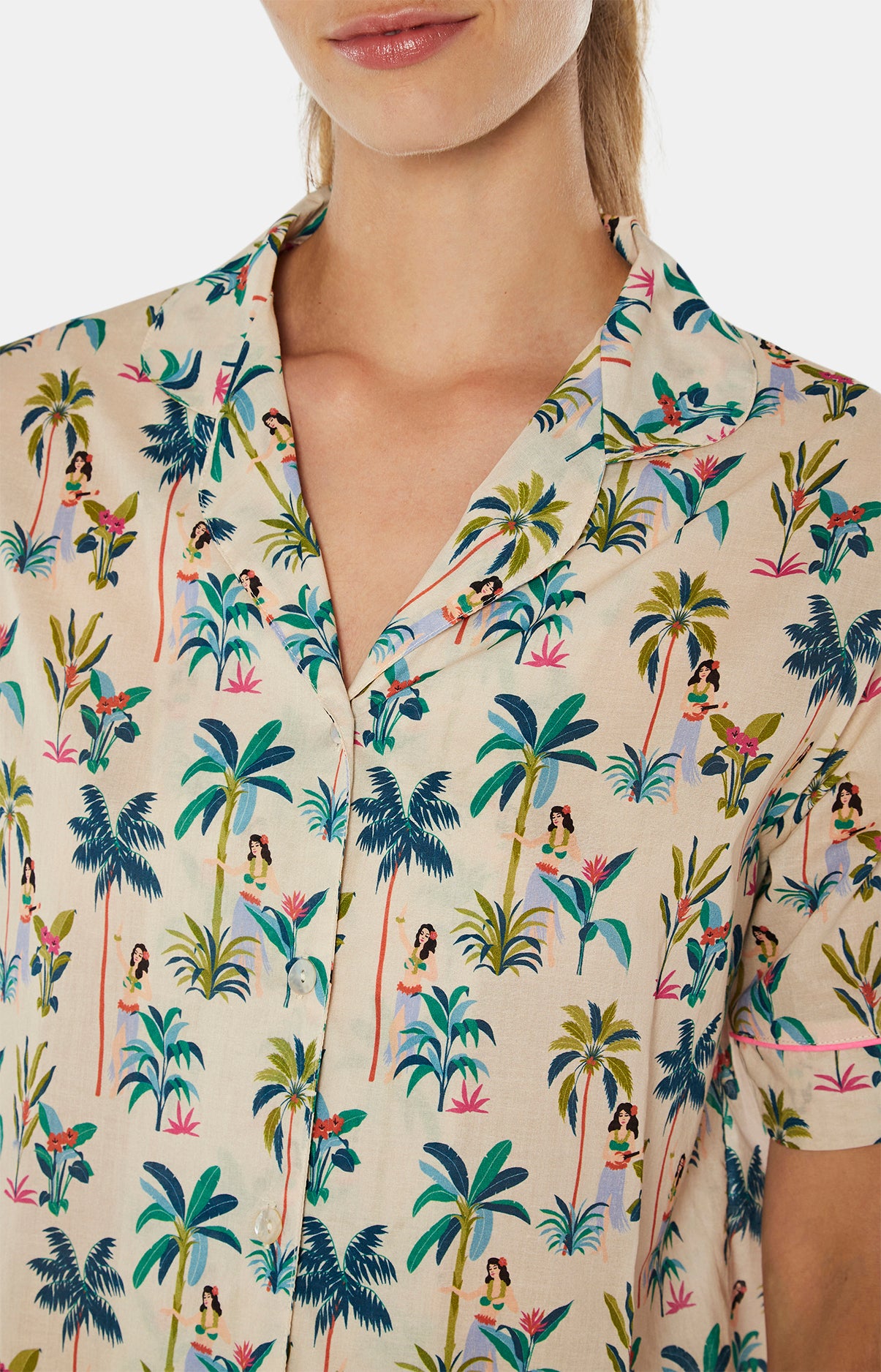 Pyjama long boutonné Femme Vahiné Multicolore 2