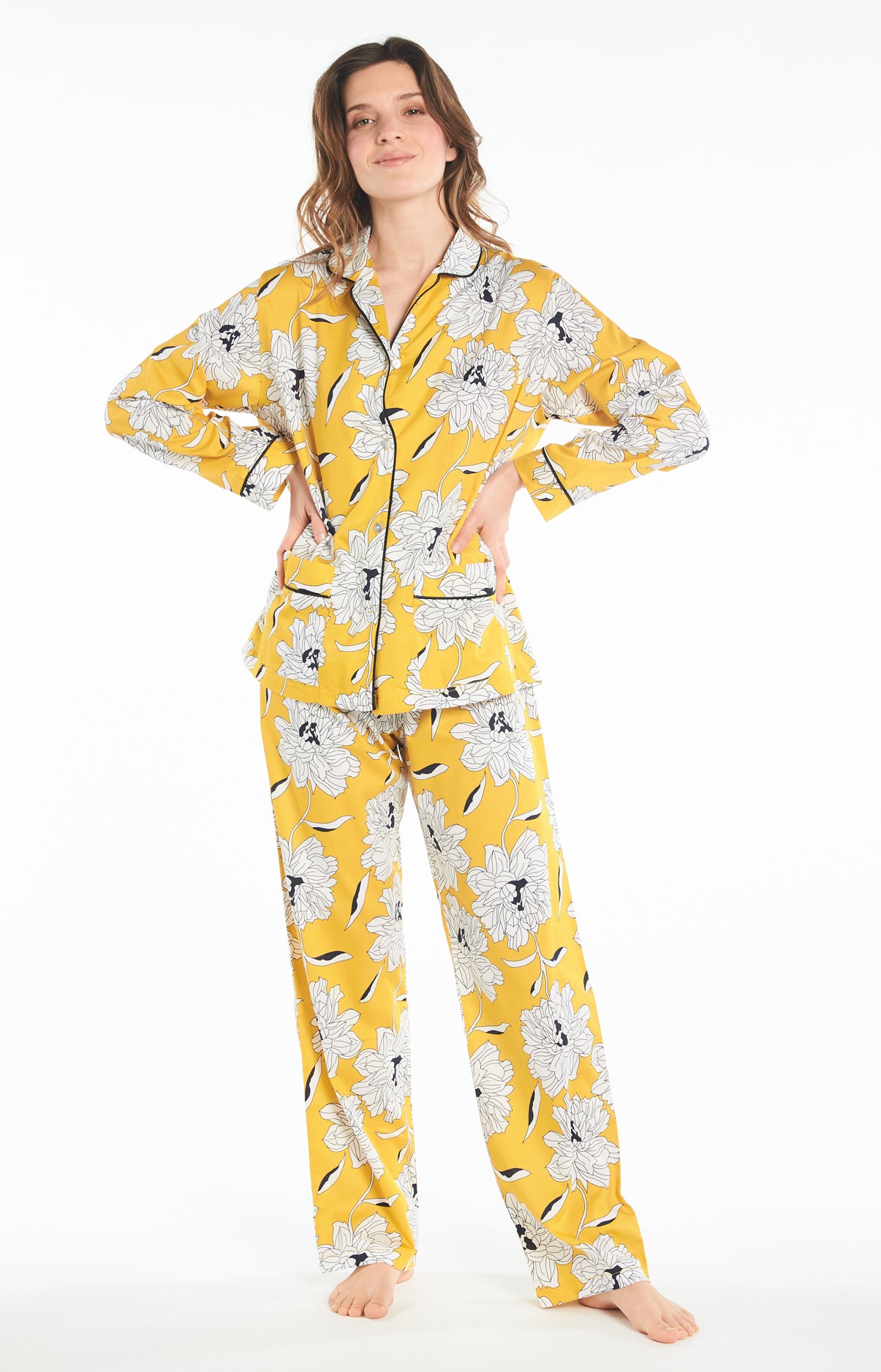 Pyjama long Femme Simone Jaune 2