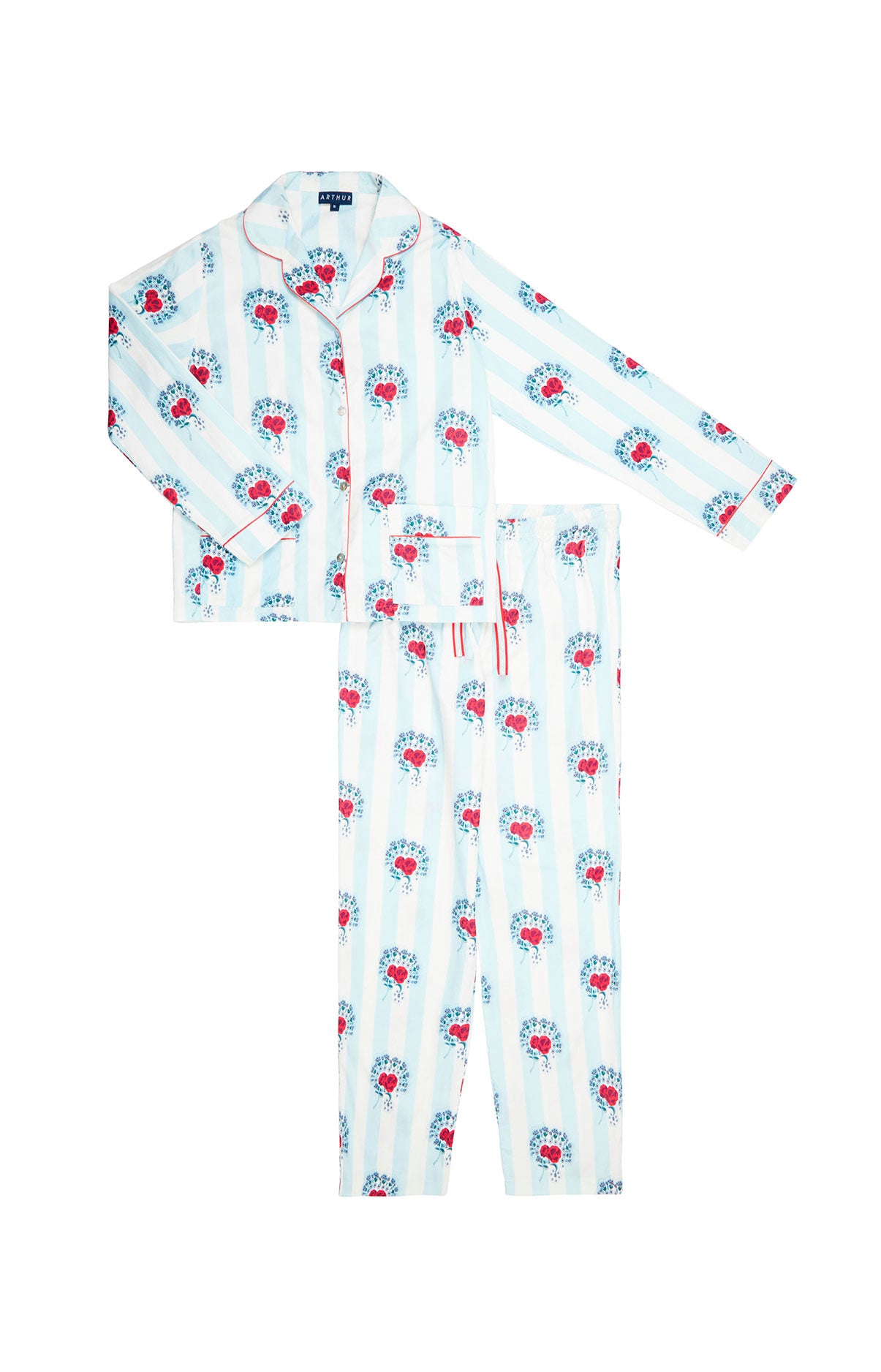 Pyjama long boutonné Femme Suzanne Bleu 3