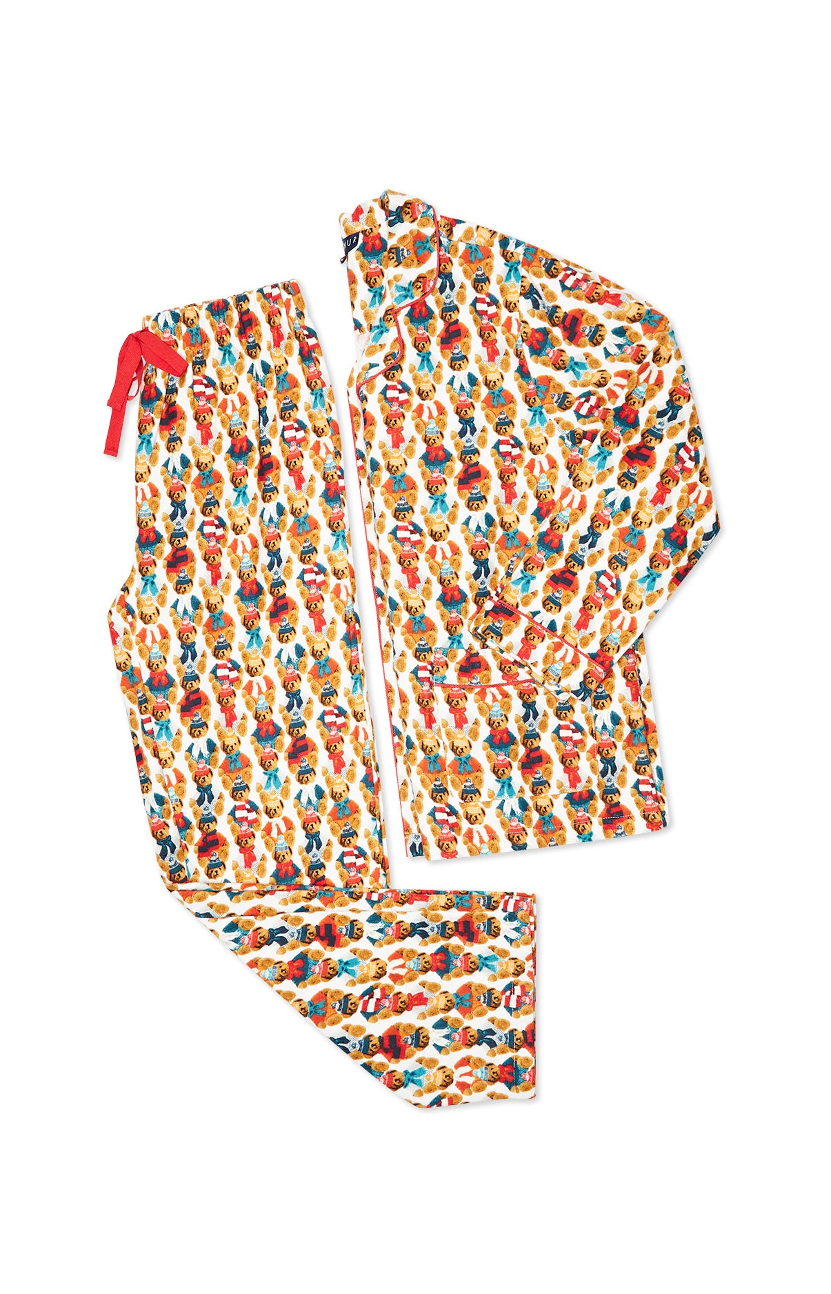 Pyjama long Femme Teddy Blanc et Ivoire 10