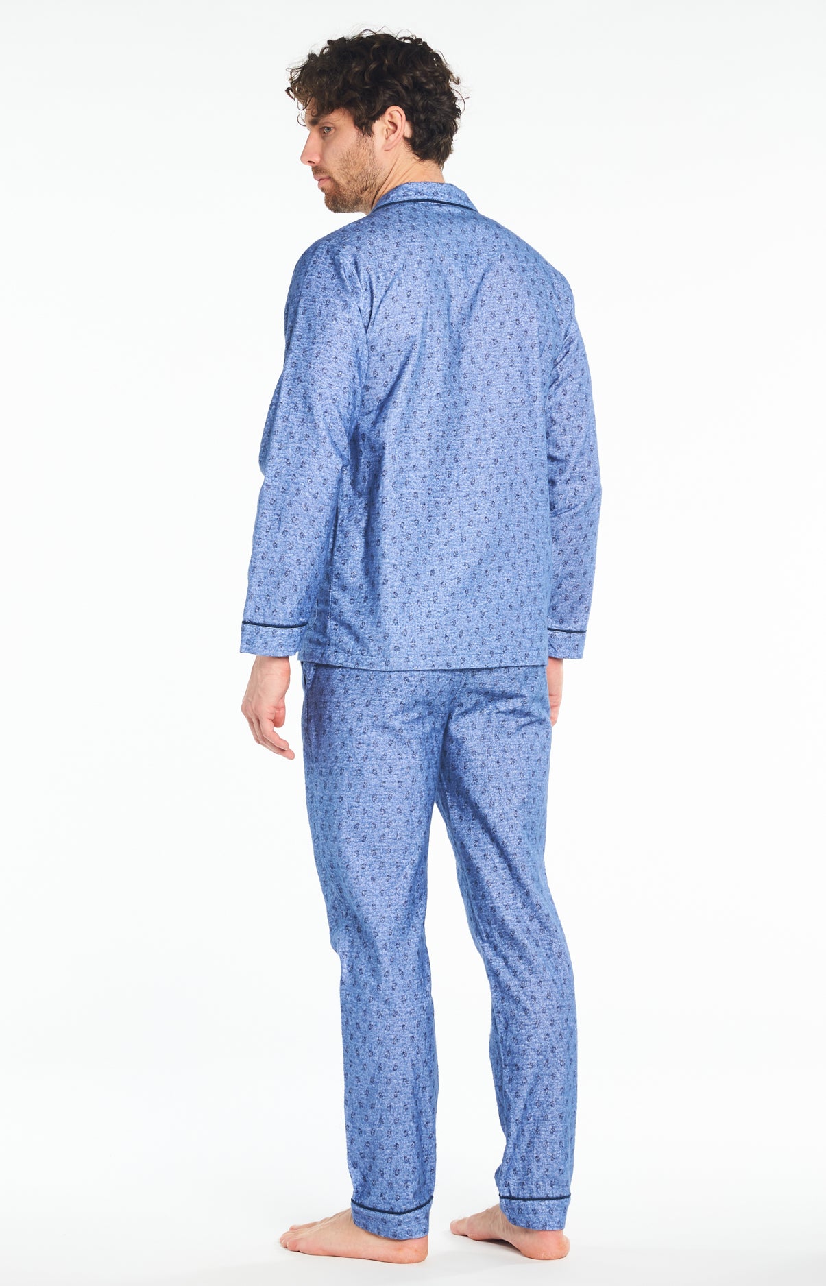 Pyjama Homme long Homme Pilou Clock Bleu 5