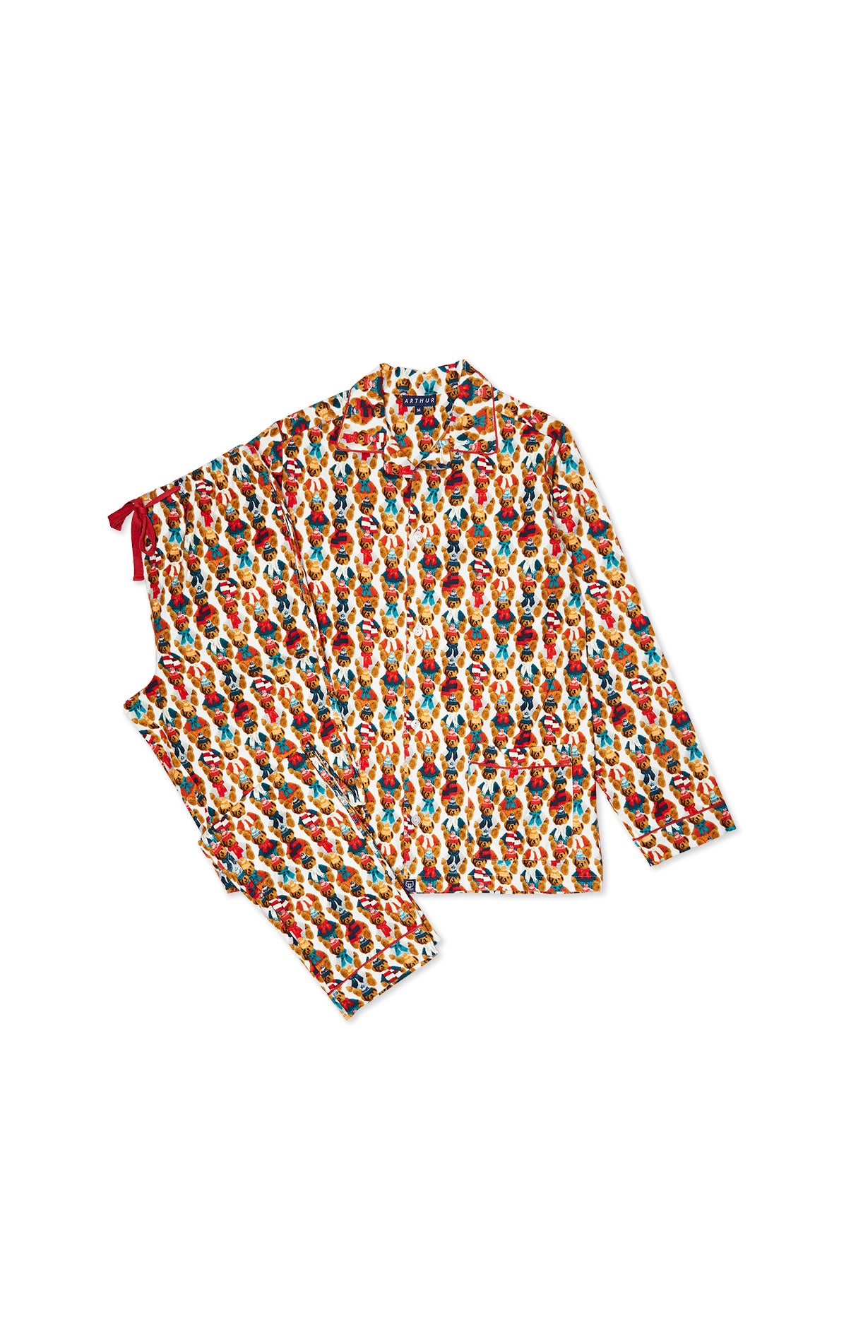 Pyjama Homme long Homme Pilou Teddy Blanc et Ivoire 3