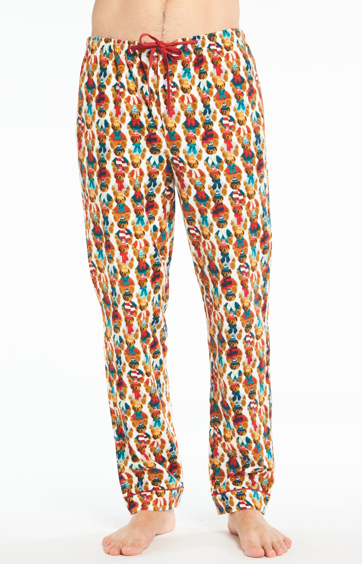 Pyjama Homme long Homme Pilou Teddy Blanc et Ivoire 7