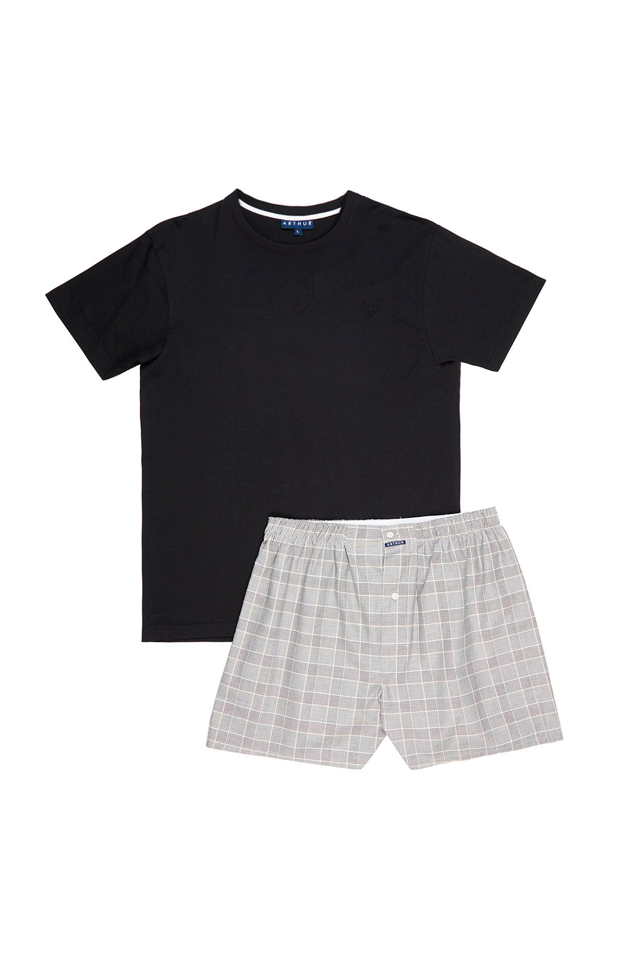 Pyjama court Pyjaméricain Homme rayures 995 Gris 3