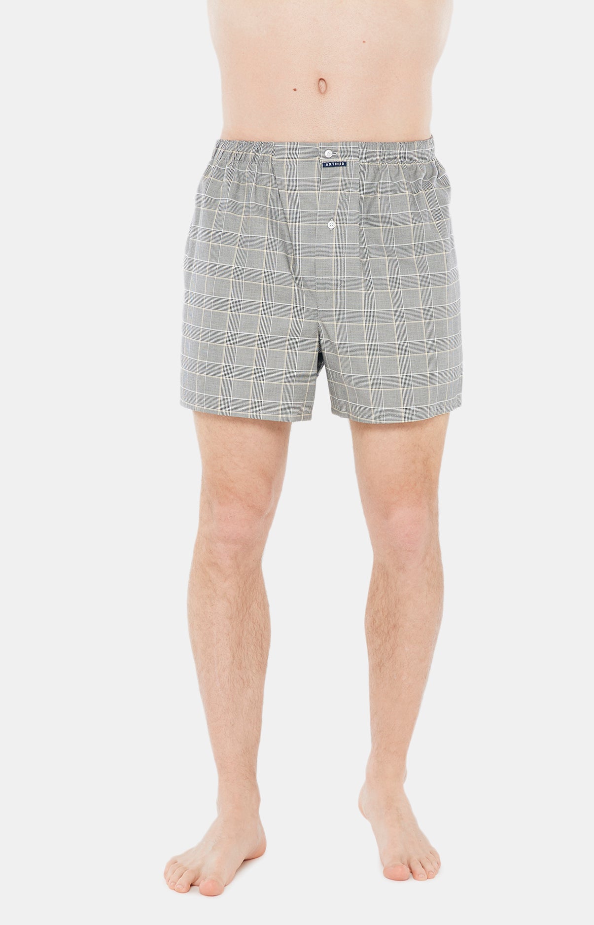 Pyjama court Pyjaméricain Homme rayures 995 Gris 4