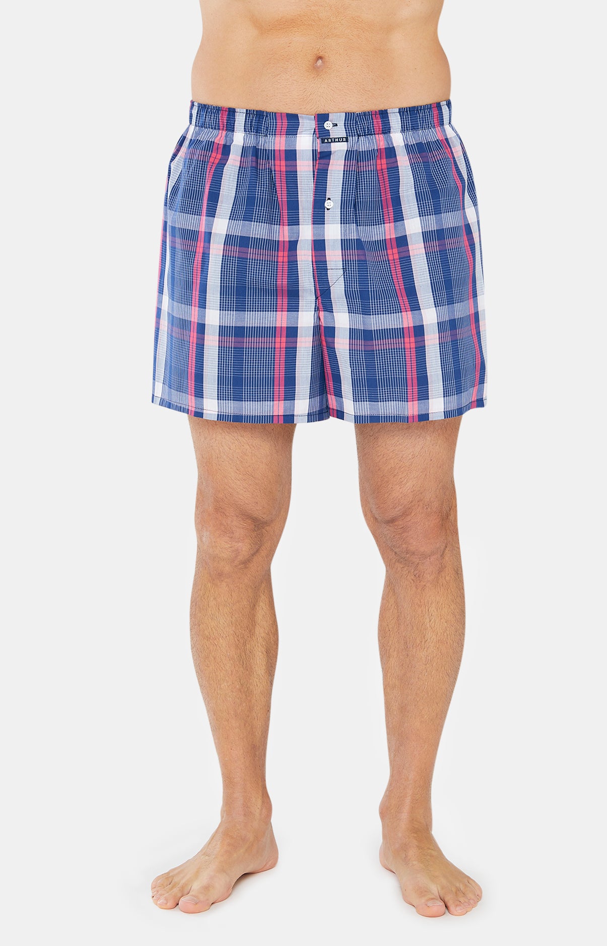 Pyjashort Homme Carreaux Opéra Marine 4