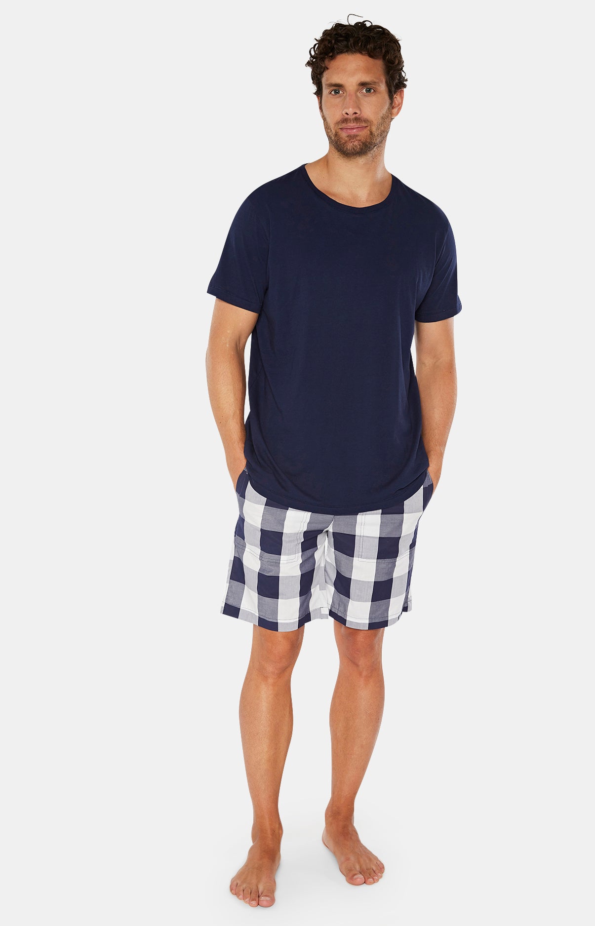 Short Homme Carreaux Big Vichy Marine 1