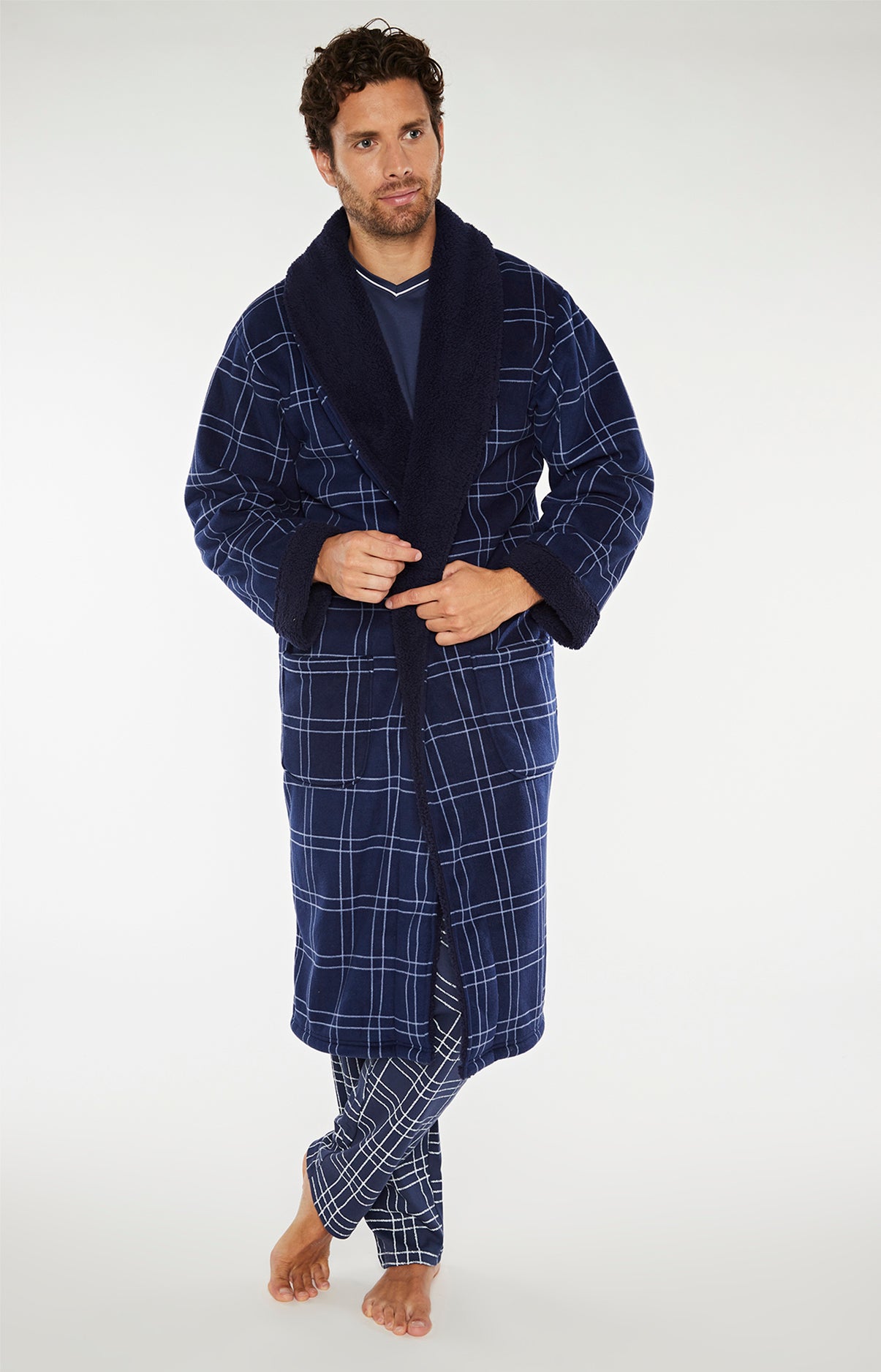 Robe de chambre Homme Polaire Lewis Marine 1
