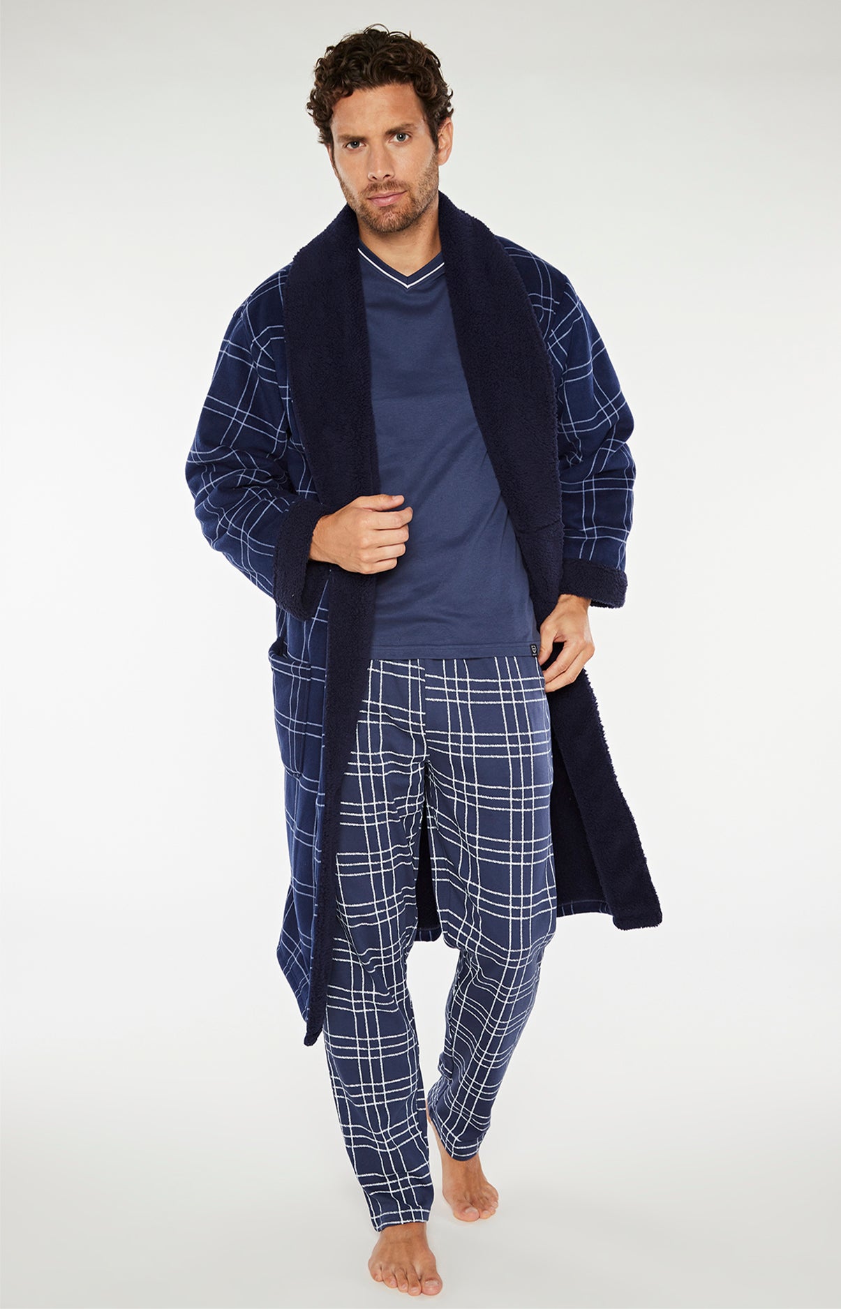 Robe de chambre Homme Polaire Lewis Marine 2