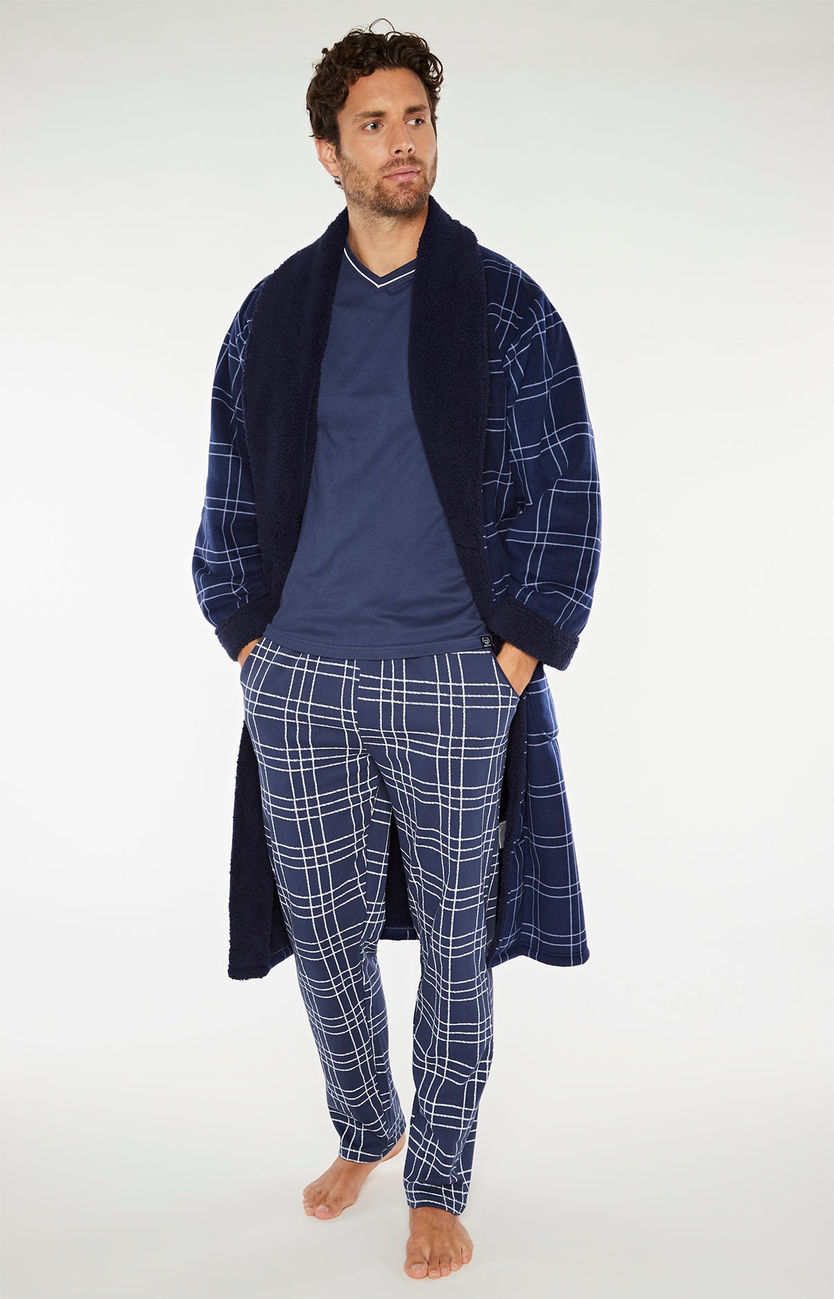 Robe de chambre Homme Polaire Lewis Marine 4