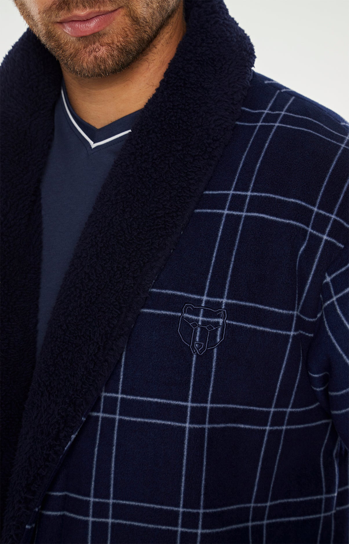 Robe de chambre Homme Polaire Lewis Marine 7